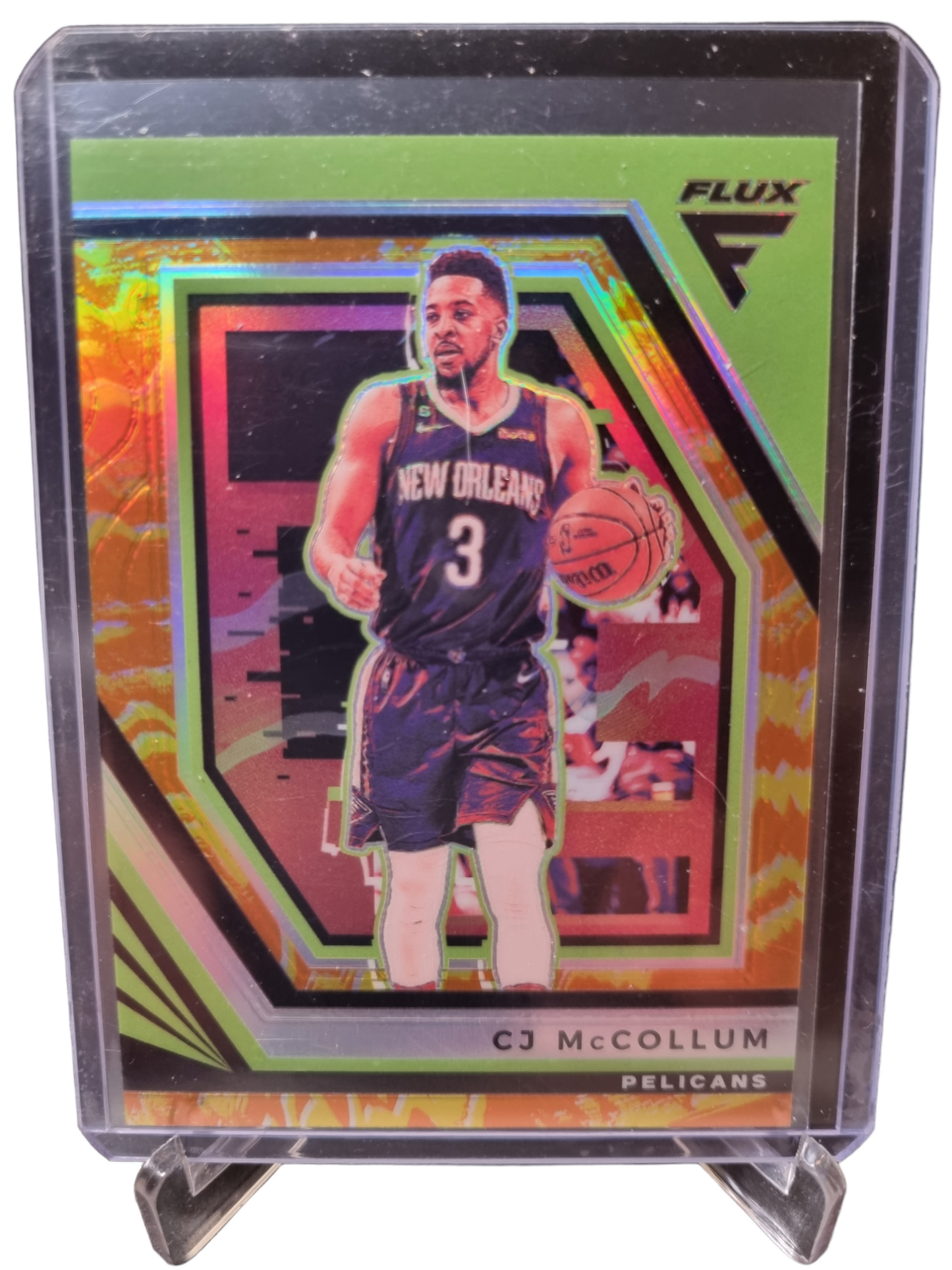 2022-23 Panini Flux #141 CJ McCollum Yellow/Orange Prizm