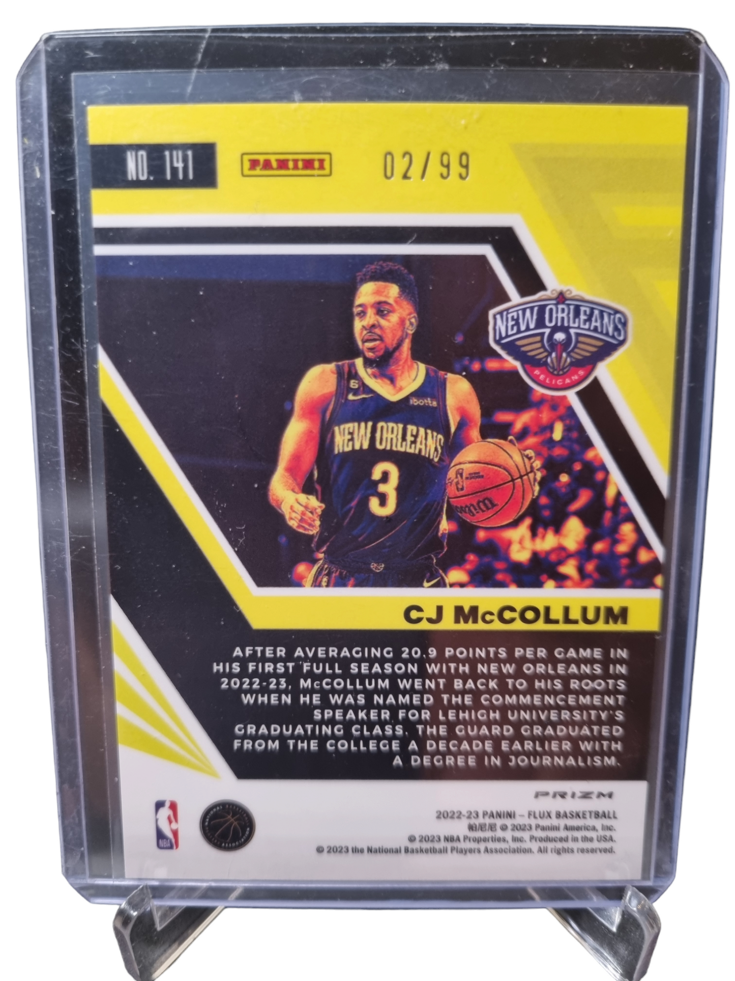 2022-23 Panini Flux #141 CJ McCollum Blue Prizm 02/99