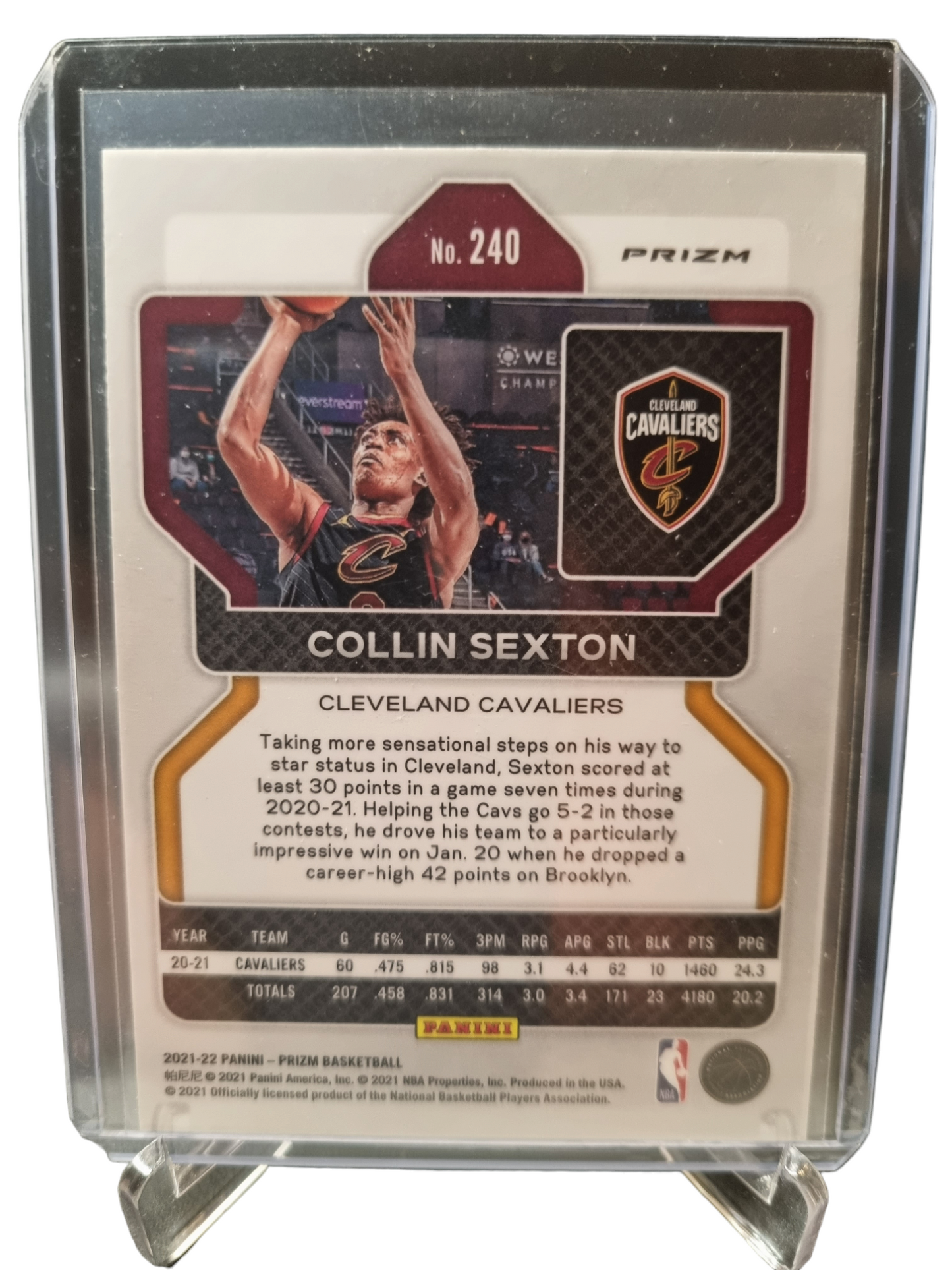 2021-22 Panini Prizm #240 Colin Sexton Cracked Ice Prizm