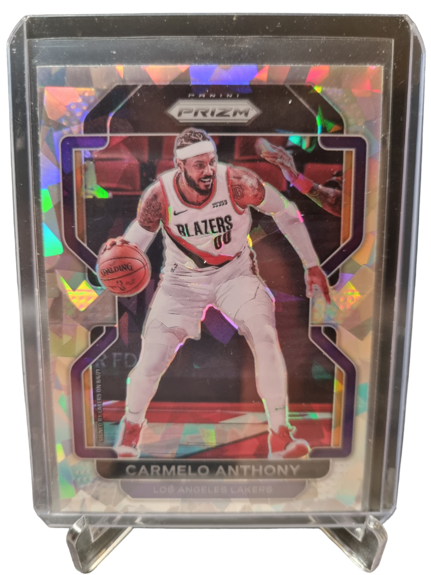 2021-22 Panini Prizm #11 Carmelo Anthony Cracked Ice Prizm