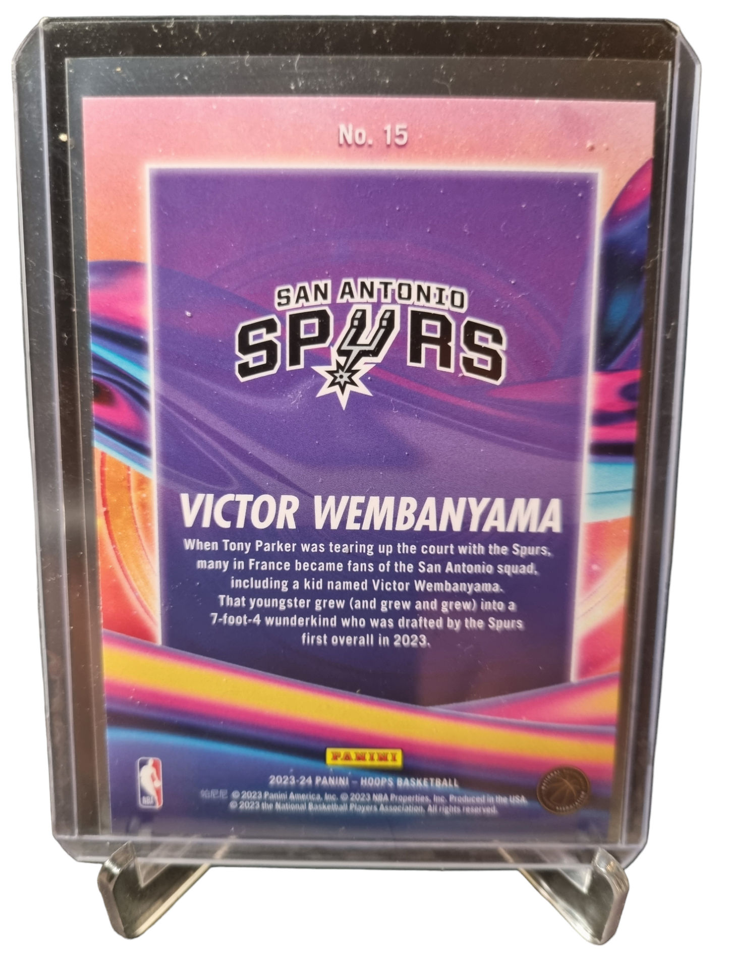 2023-24 Hoops #15 Victor Wembanyama Rookie Card Anti Gravity