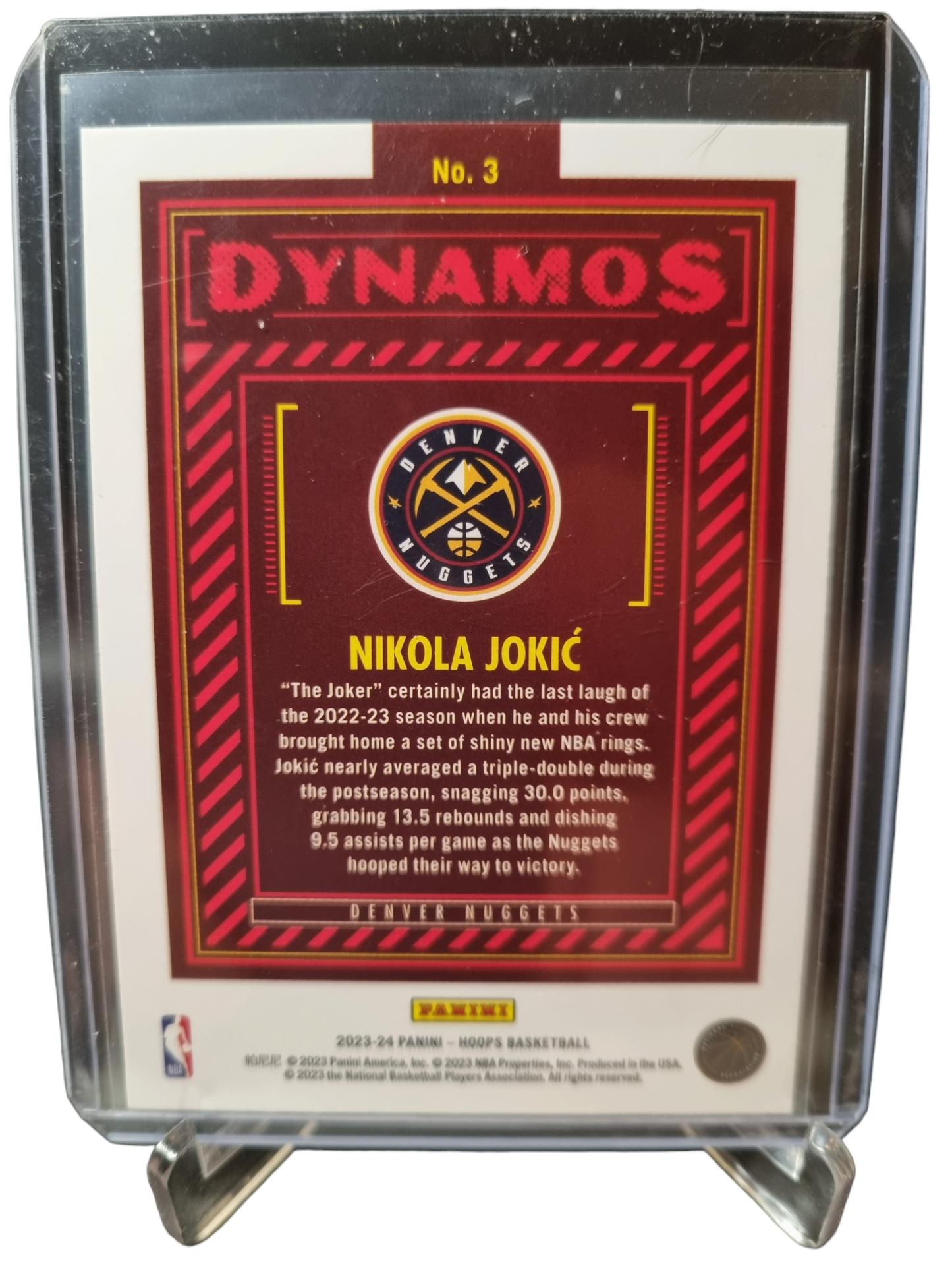 2023-24 Panini Hoops #3 Nikola Jokic Dynamos Holo