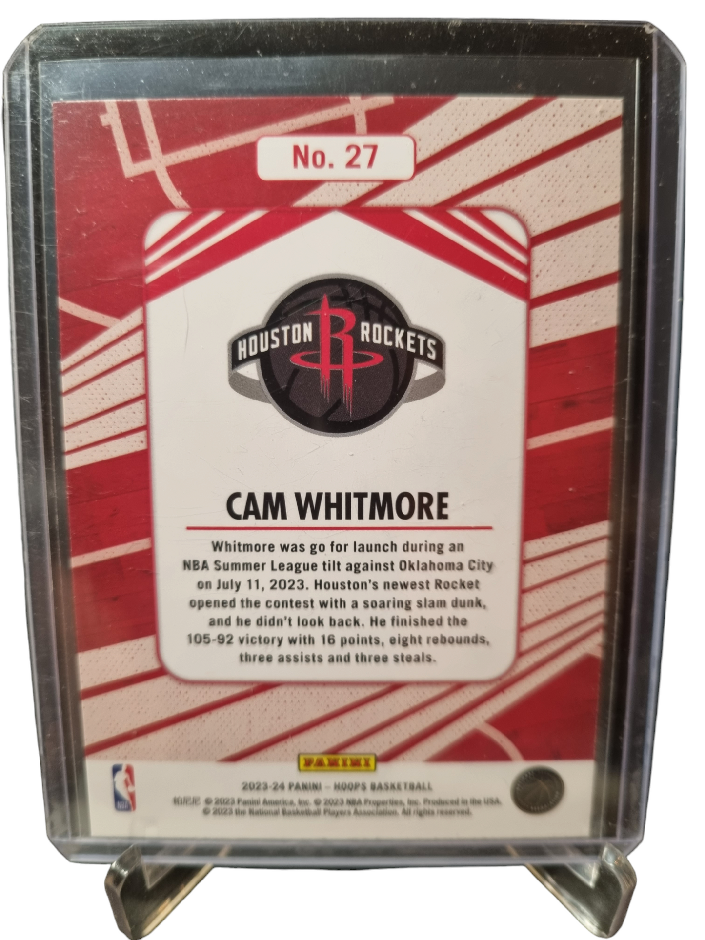 2023-24 Panini Hoops #27 Cam Whitmore Rookie Card We Got Next