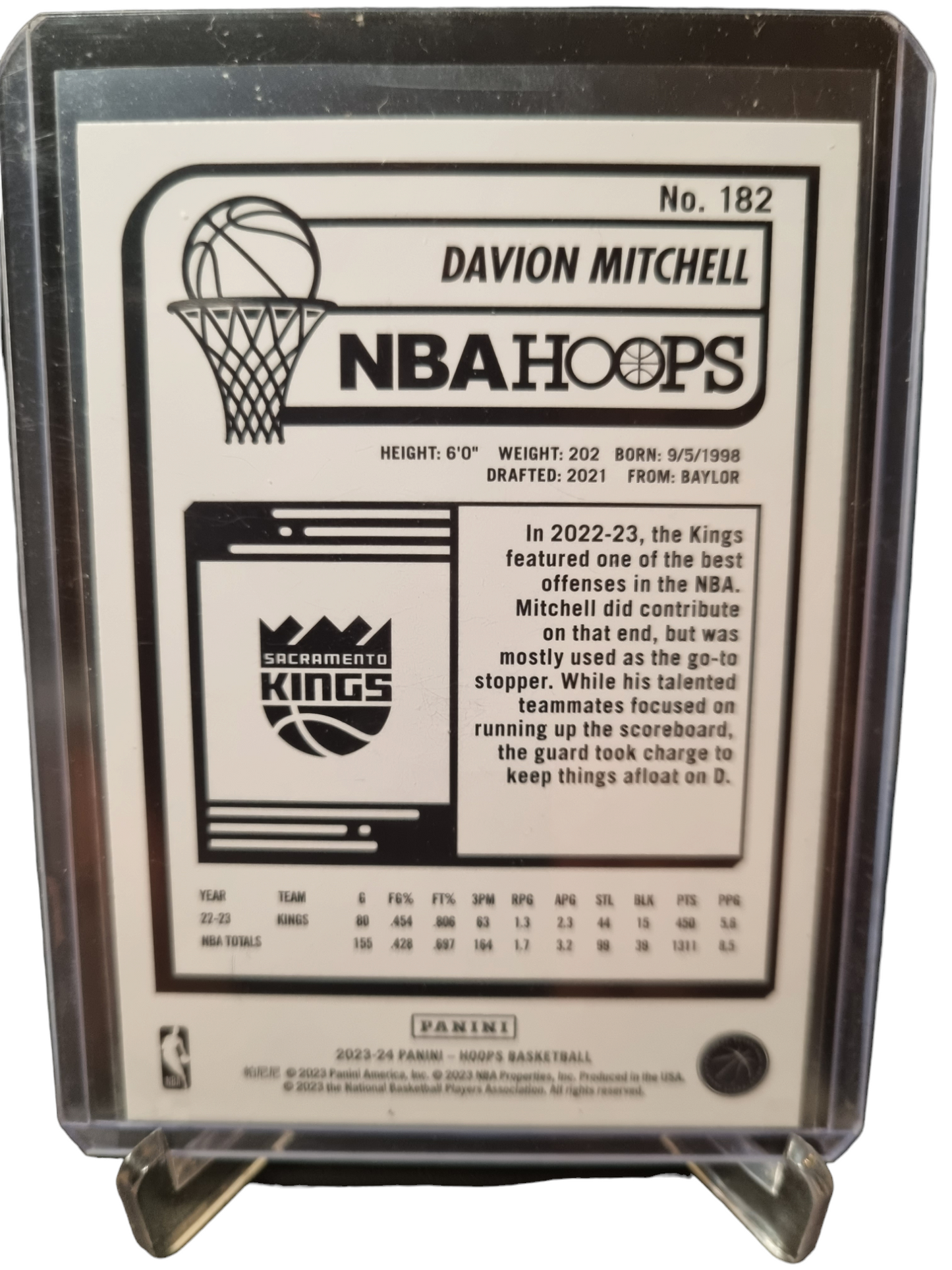 2023-24 Panini Hoops #182 Davion Mitchell Purple