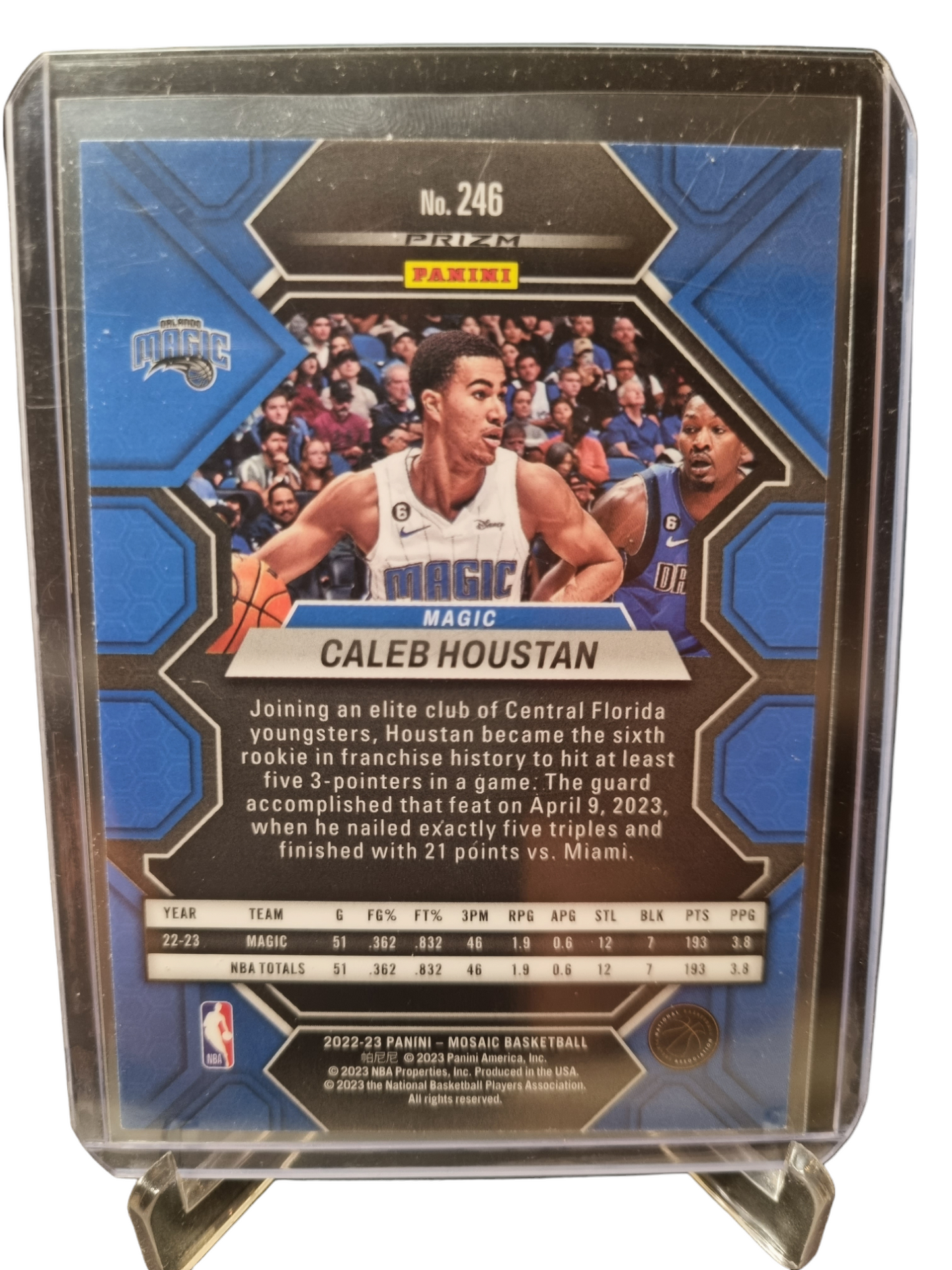 2022-23 Panini Mosaic #246 Caleb Houston Rookie Card Red Mosaic Prizm