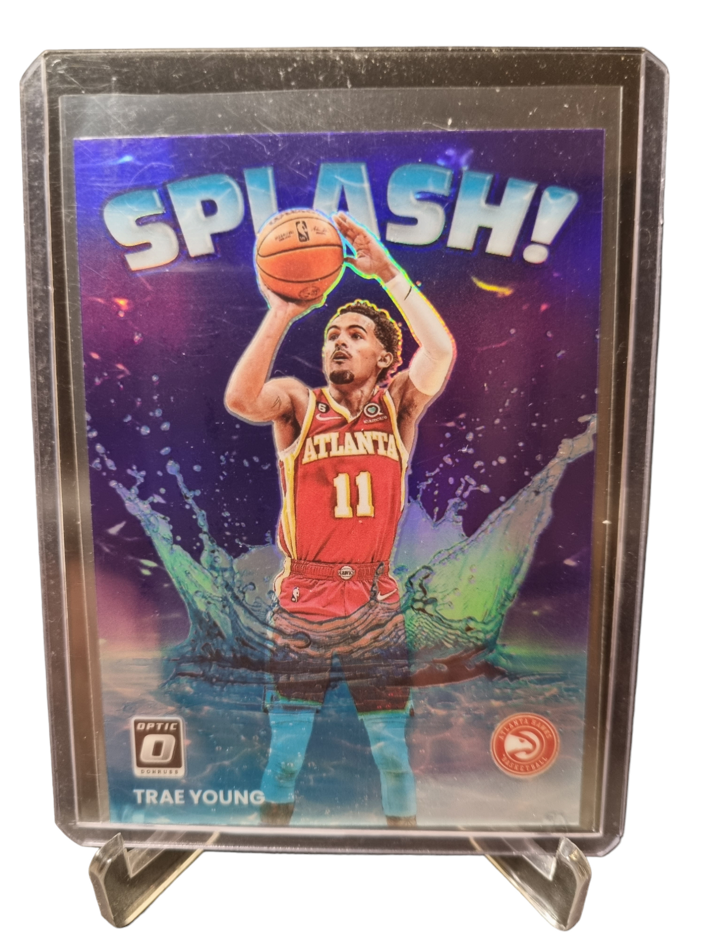 2022-23 Panini Donruss Optic #9 Trae Young Splash Holo Prizm