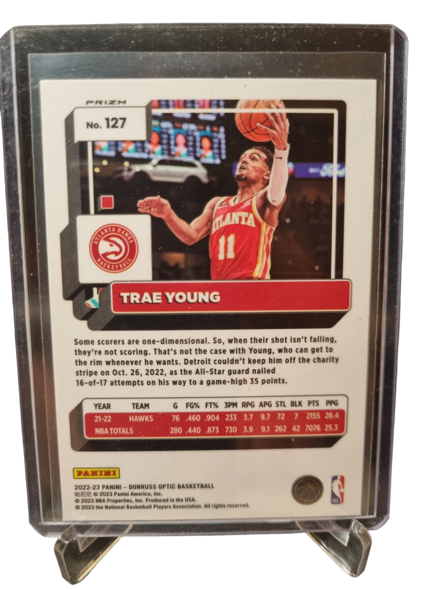 2022-23 Panini Donruss Optic #127 Trae Young Pink Prizm