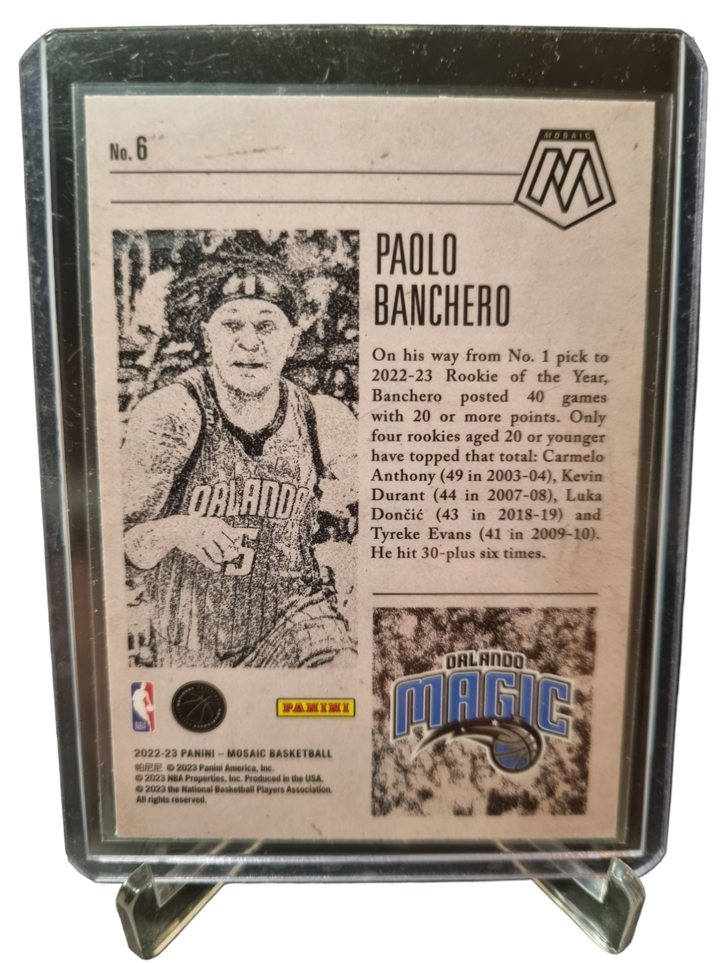 2022-23 Panini Mosaic #6 Paolo Banchero Rookie Card Notoriety