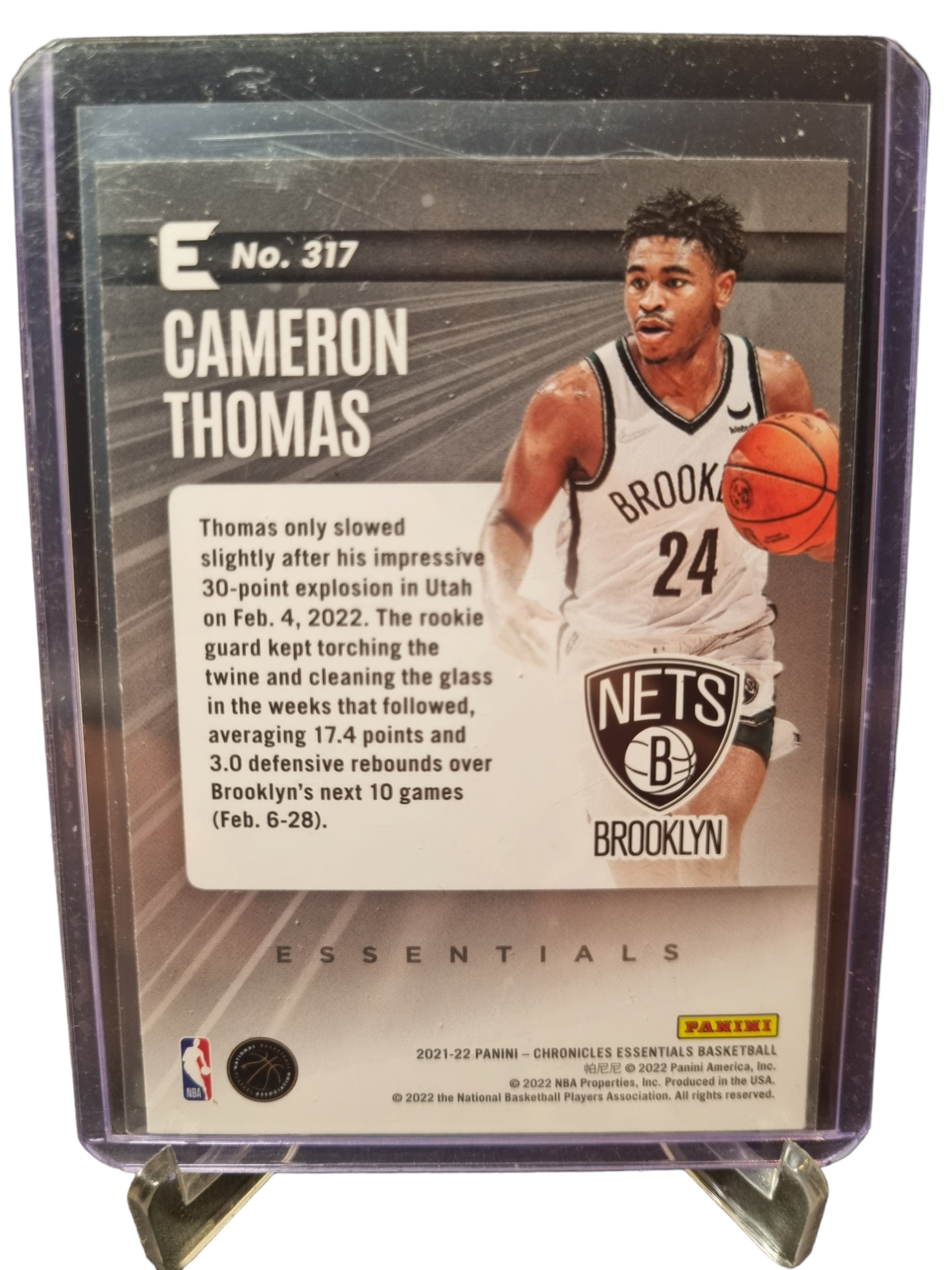 2021-22 Panini Chronicles Essentials #317 Cameron Thomas Rookie Card