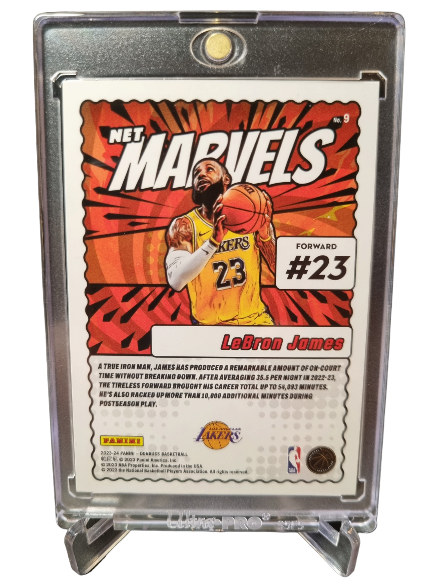 2023-24 Panini Donruss #9 Lebron James Net Marvels Gold Press Proof