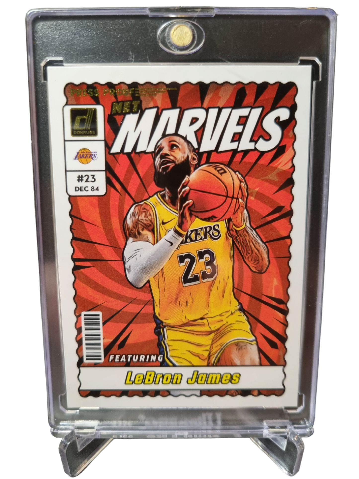 2023-24 Panini Donruss #9 Lebron James Net Marvels Gold Press Proof