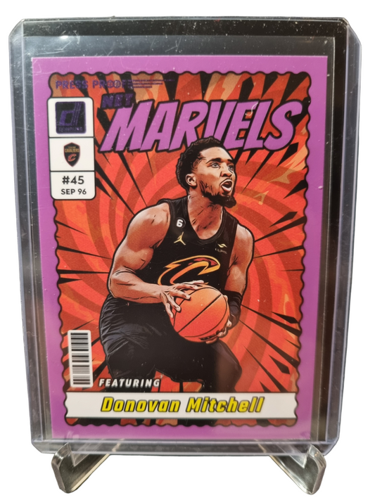 2023-24 Panini Donruss #15 Donovan Mitchell Zero Net Marvels Purple Press Proof