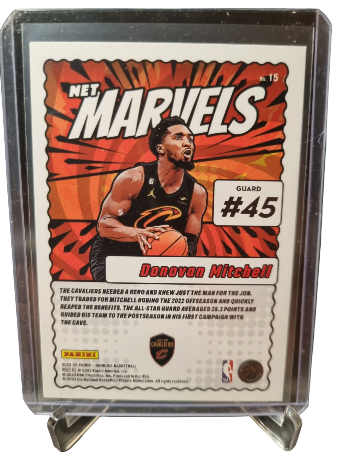 2023-24 Panini Donruss #15 Donovan Mitchell Zero Net Marvels Gold Press Proof