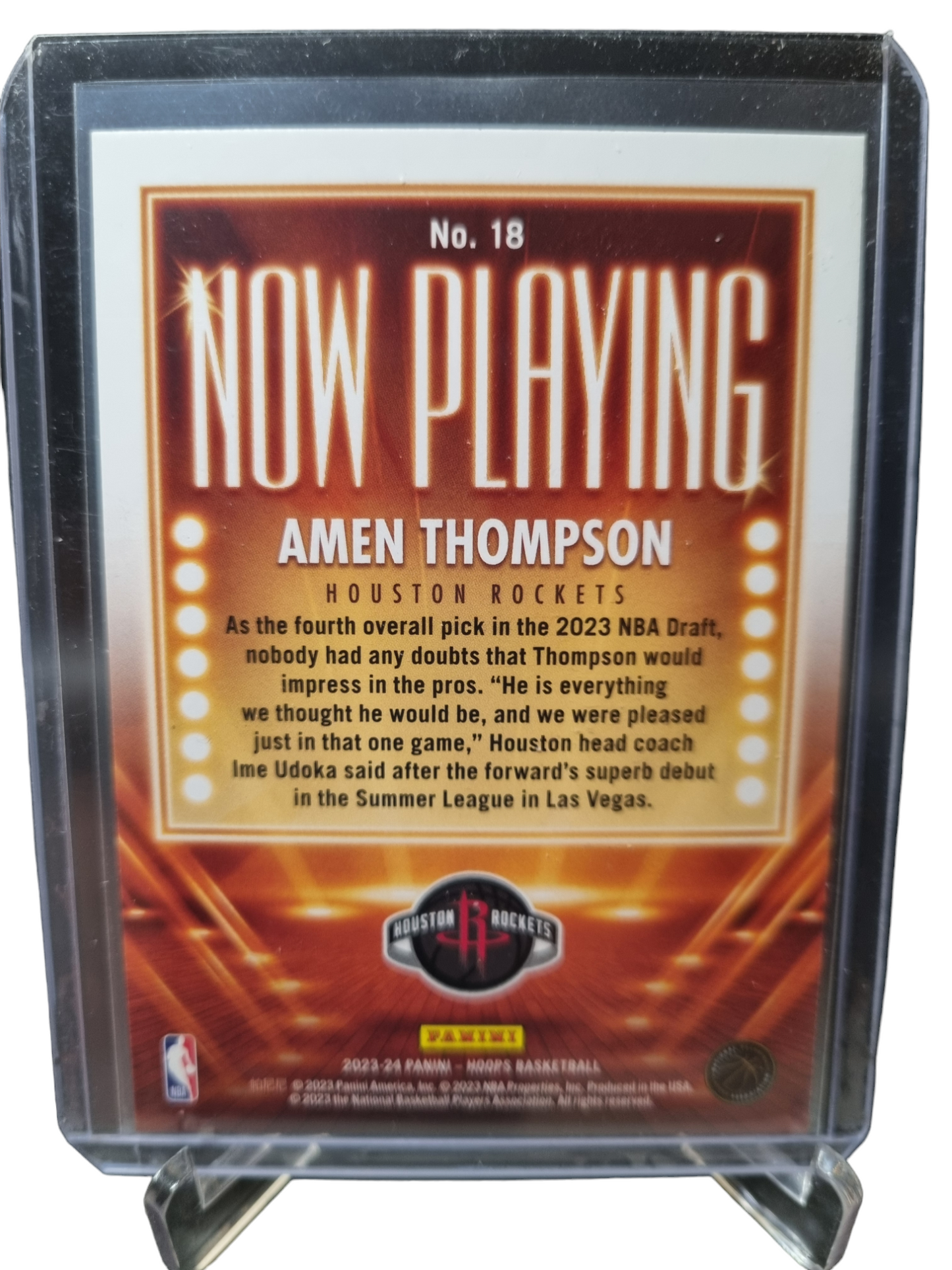 2023-24 Hoops #18 Amen Thompson Rookie Card Now Playing