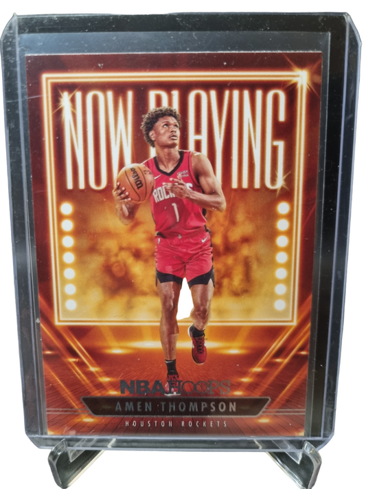 2023-24 Hoops #18 Amen Thompson Rookie Card Now Playing