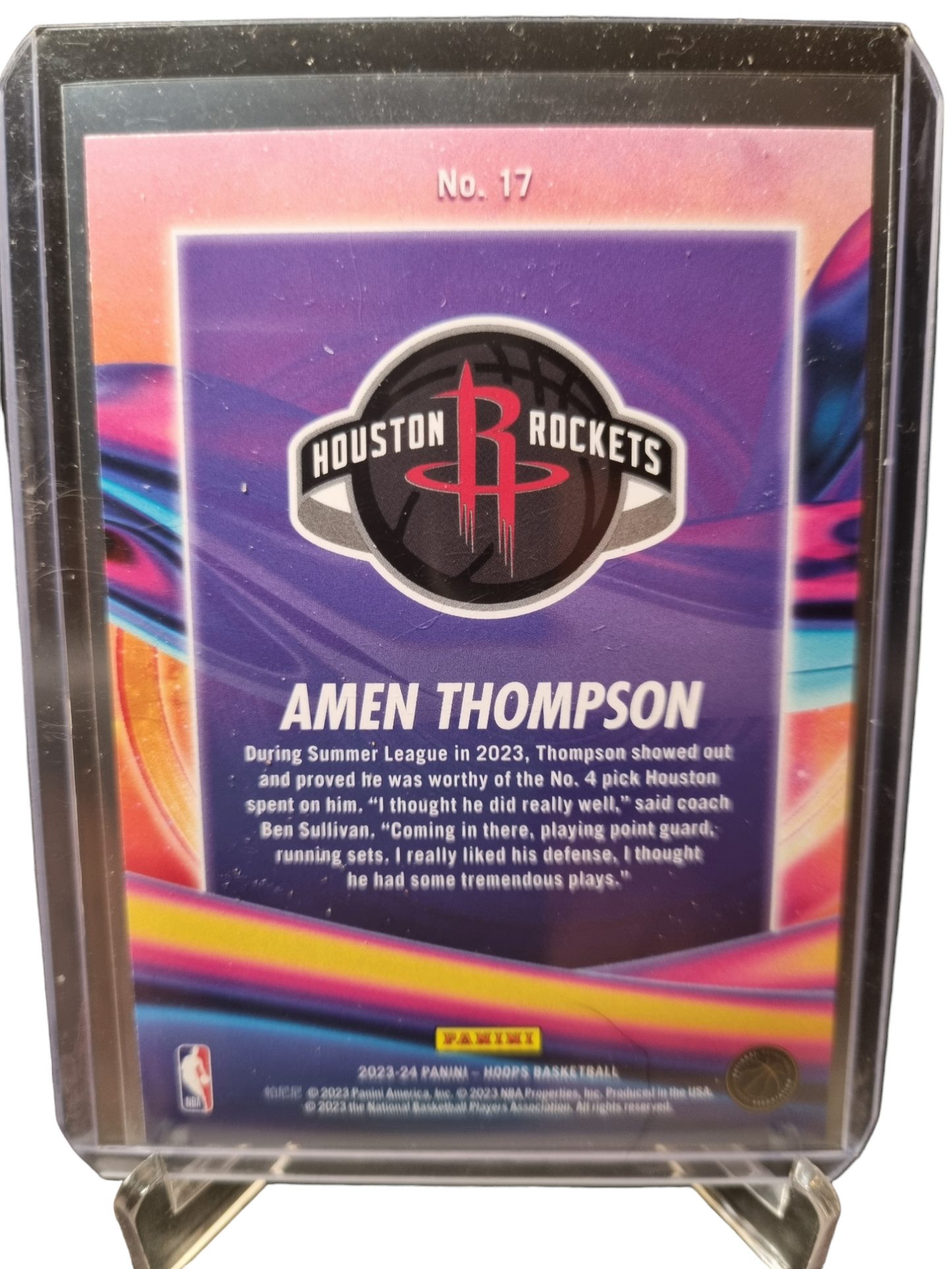 2023-24 Hoops #17 Amen Thompson Rookie Card Anti Gravity