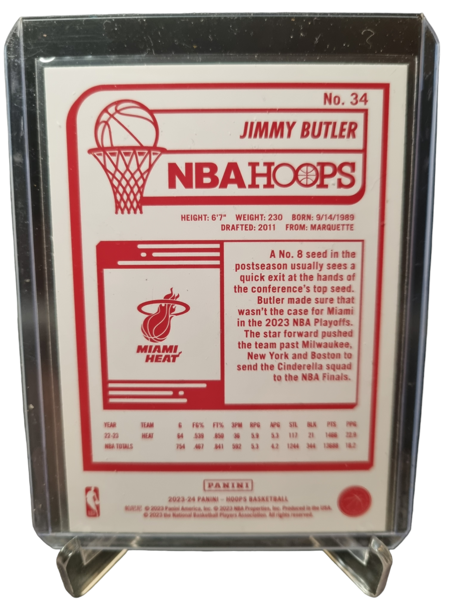 2023-24 Panini Hoops #34 Jimmy Butler Red Back