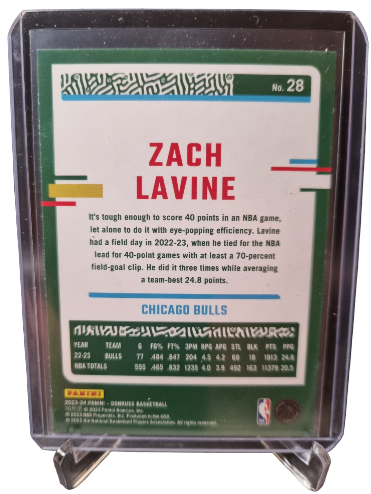 2023-24 Panini Donruss #28 Zach Lavine Green Laser