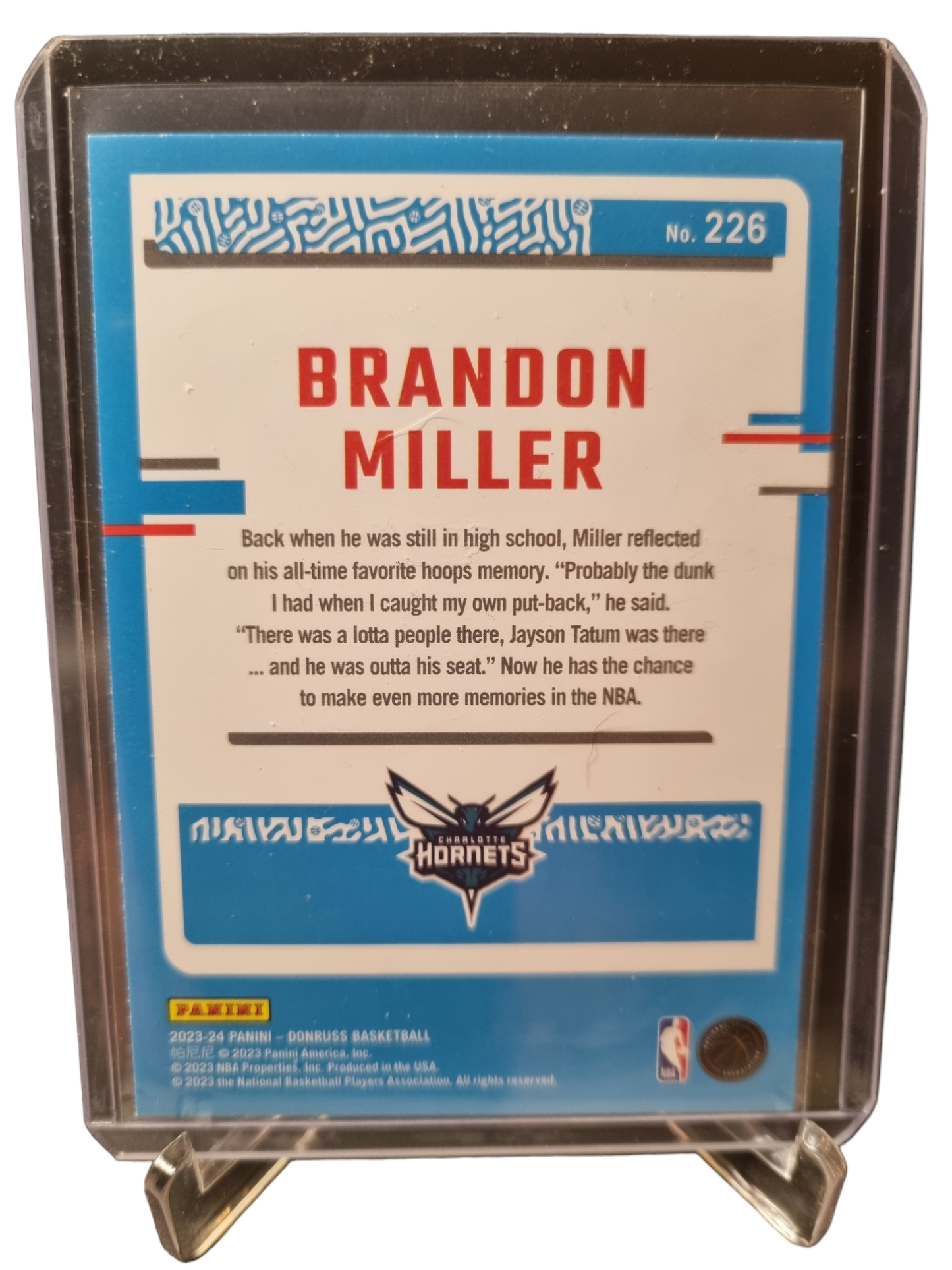 2023-24 Panini Donruss #226 Brandon Miller Rated Rookie Green Laser  Holo