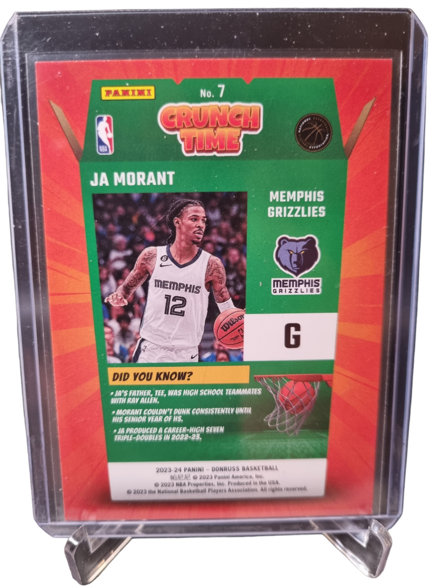 2023-24 Panini Donruss #7 JA Morant Crunch Time