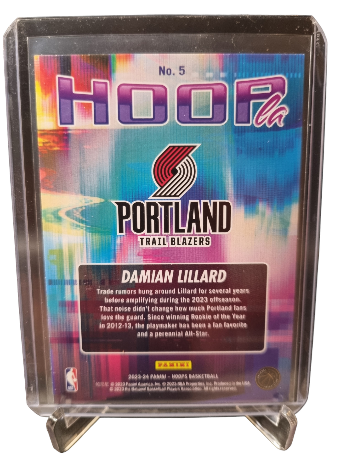 2023-24 Panini Hoops #5 Damian Lillard Hoopla