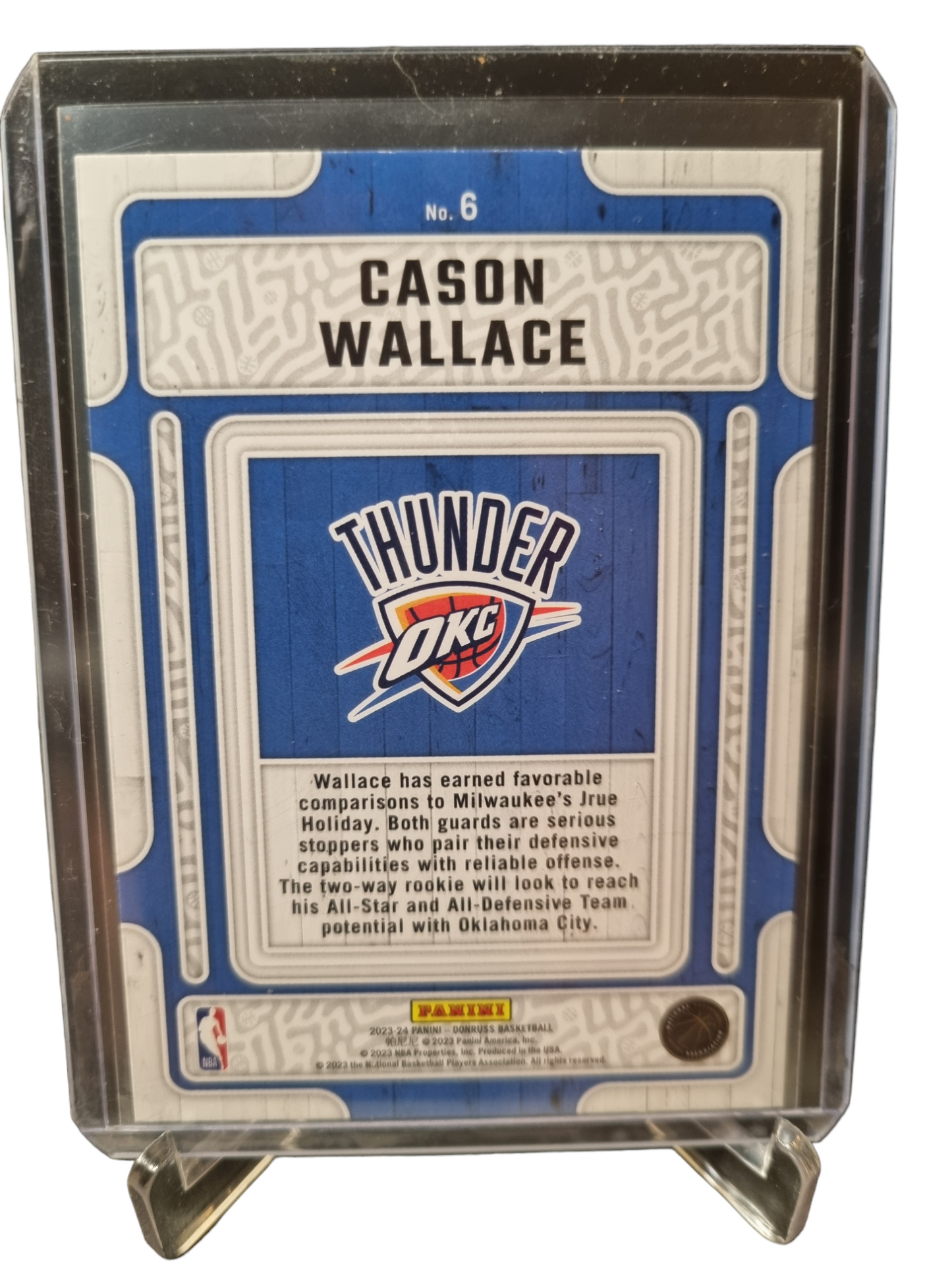 2023-24 Panini Donruss #6 Cason Wallace Rookie Card Hardwood Masters