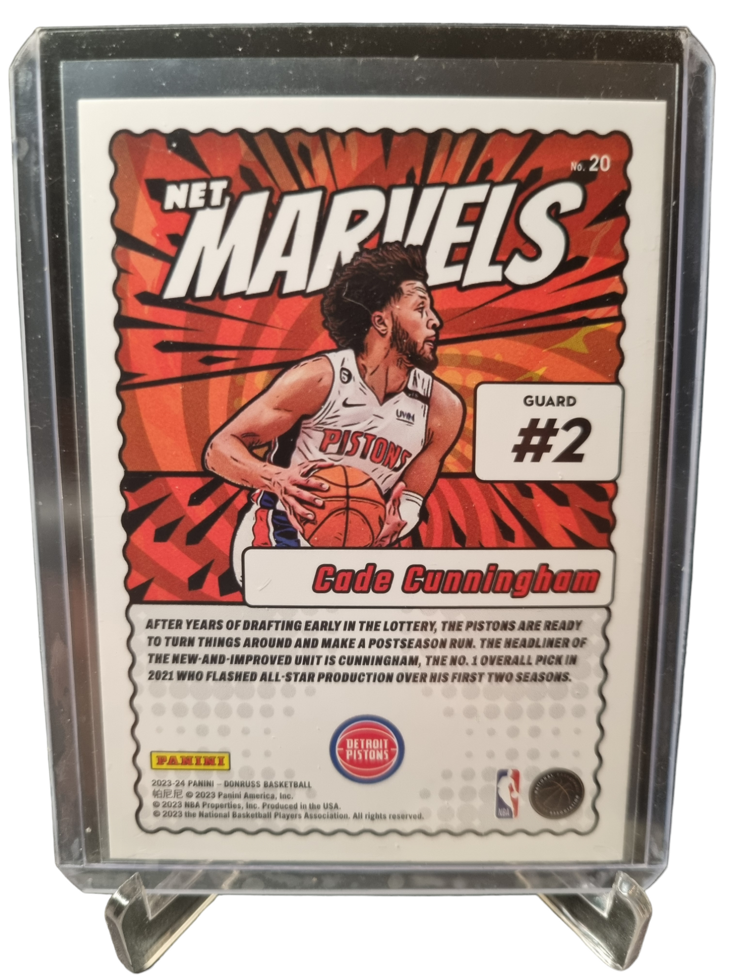 2023-24 Panini Donruss #20 Cade Cunningham Net Marvels Gold Press Proof