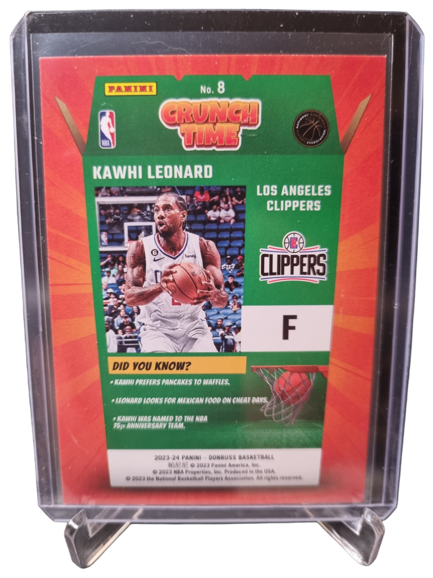 2023-24 Panini Donruss #8 Kawhi Leonard Crunch Time Gold Press Proof