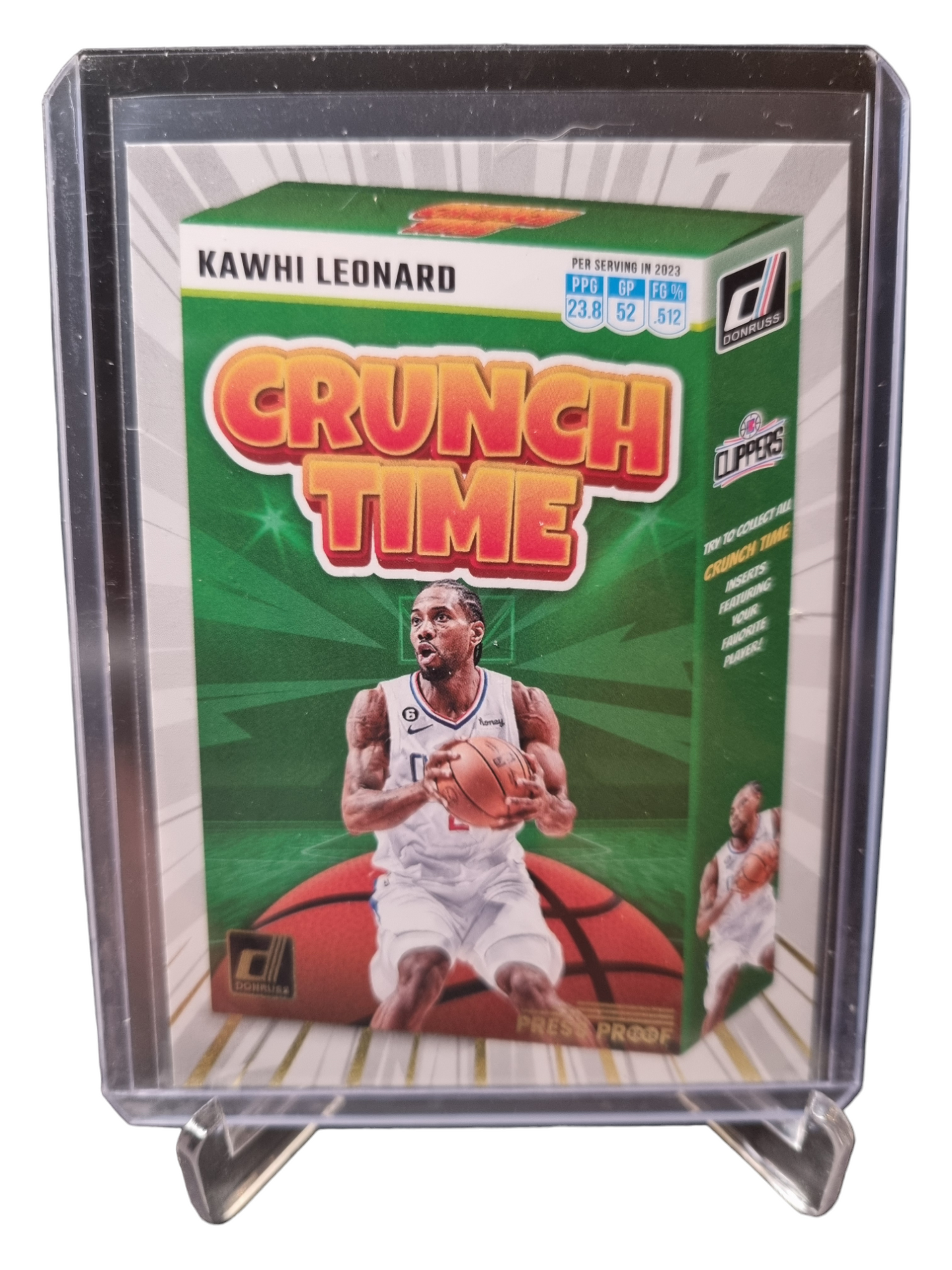 2023-24 Panini Donruss #8 Kawhi Leonard Crunch Time Gold Press Proof