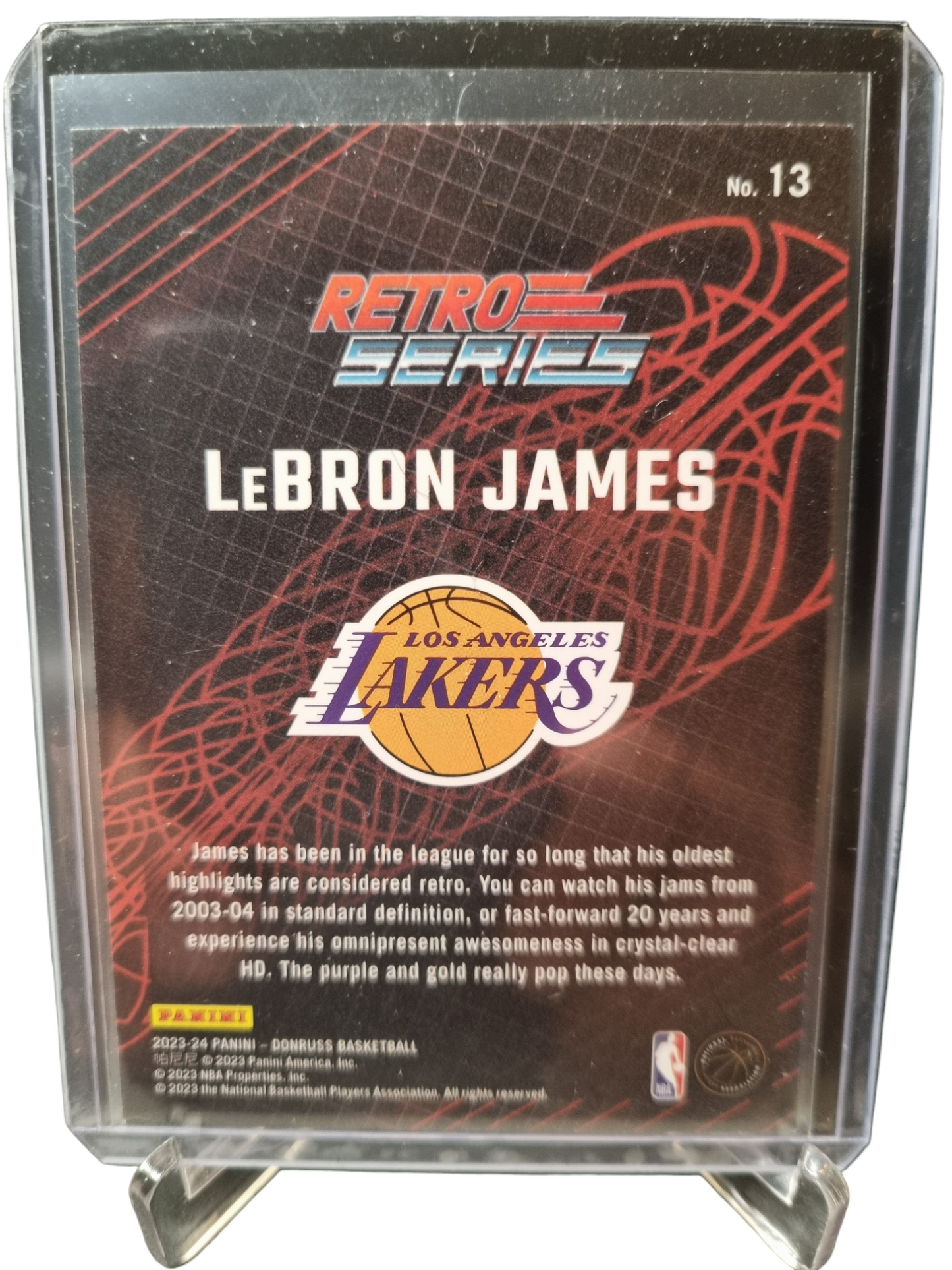 2023-24 Panini Donruss #13 Lebron James Retro Series Gold Press Proof