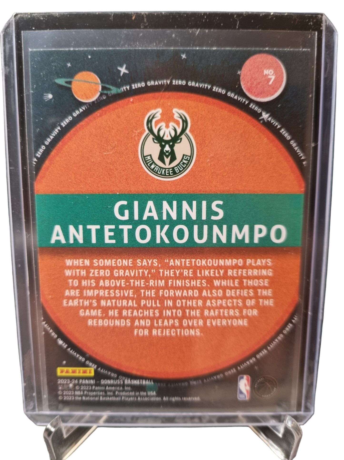 2023-24 Panini Donruss #7 Giannis Antetokounmpo Zero Gravity Gold Press Proof