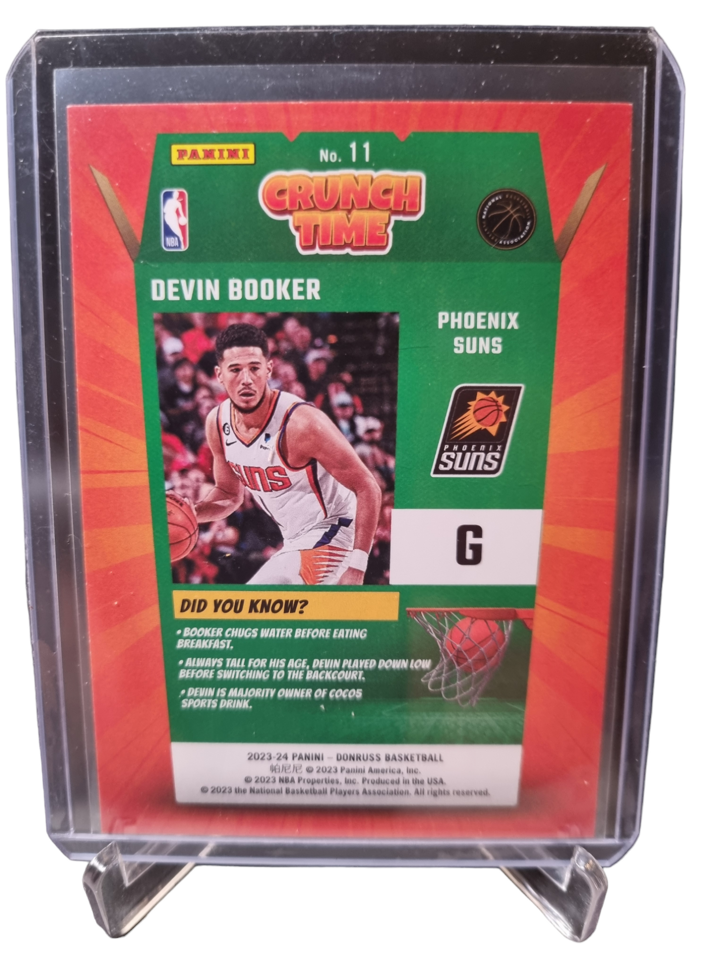 2023-24 Panini Donruss #11 Devon Booker Crunch Time Purple Press Proof