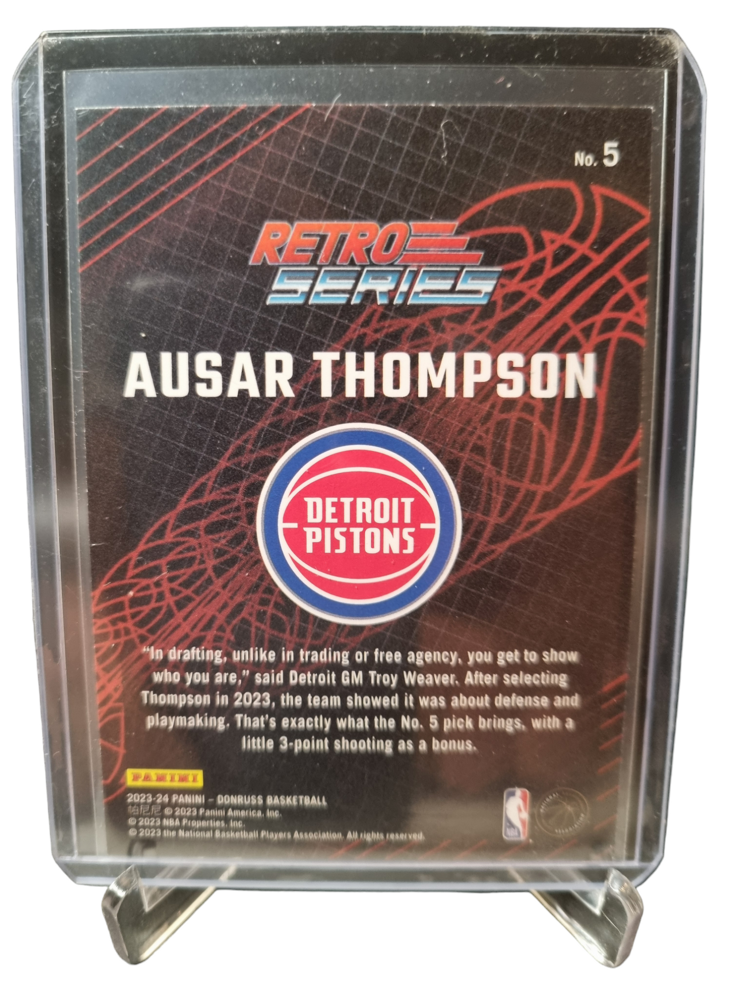 2023-24 Donruss #5 Ausar Thompson Rookie Card Retro Series Gold Press Proof