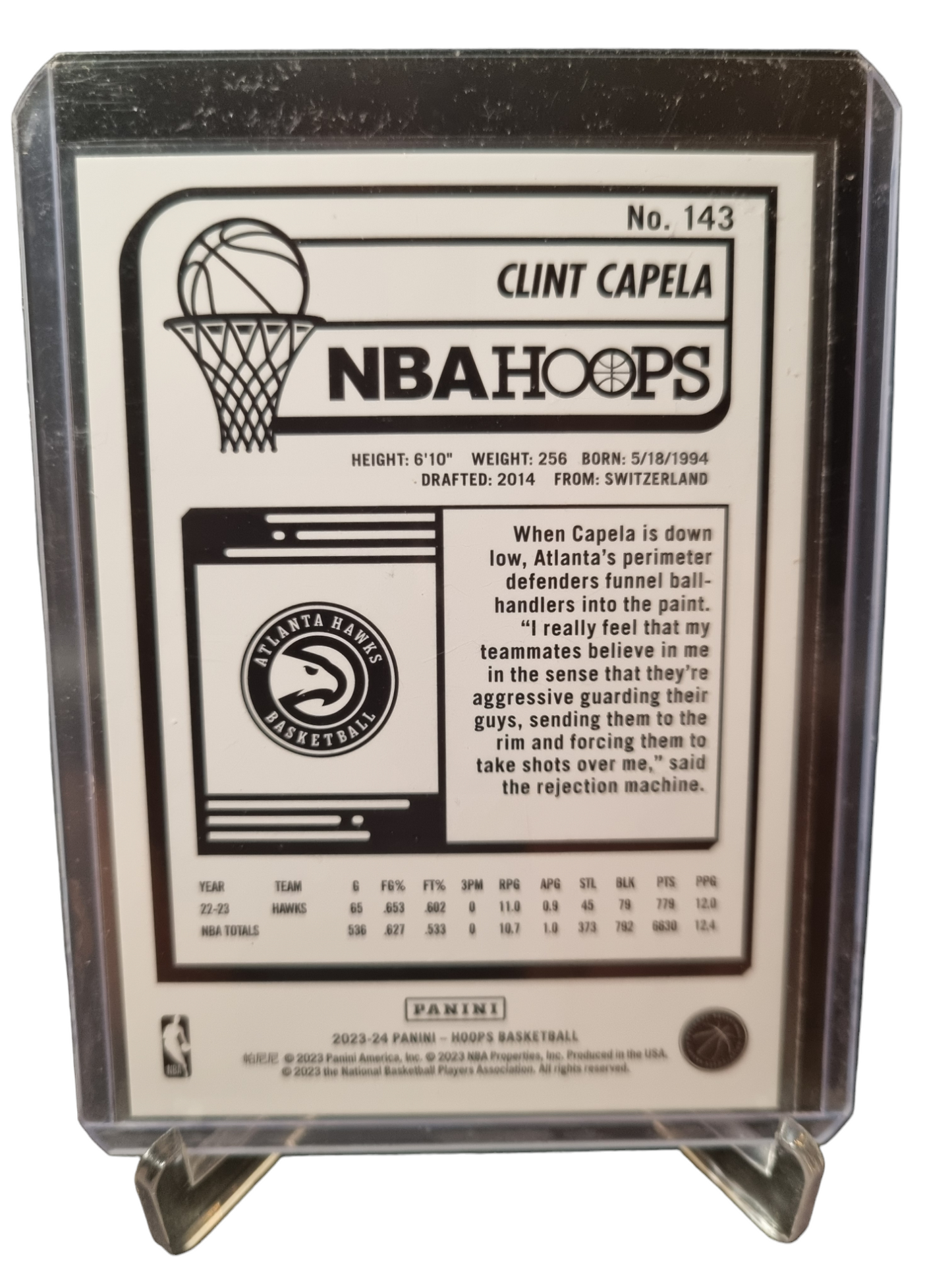 2023-24 Panini Hoops #143 Clint Capella Silver Holo 130/199