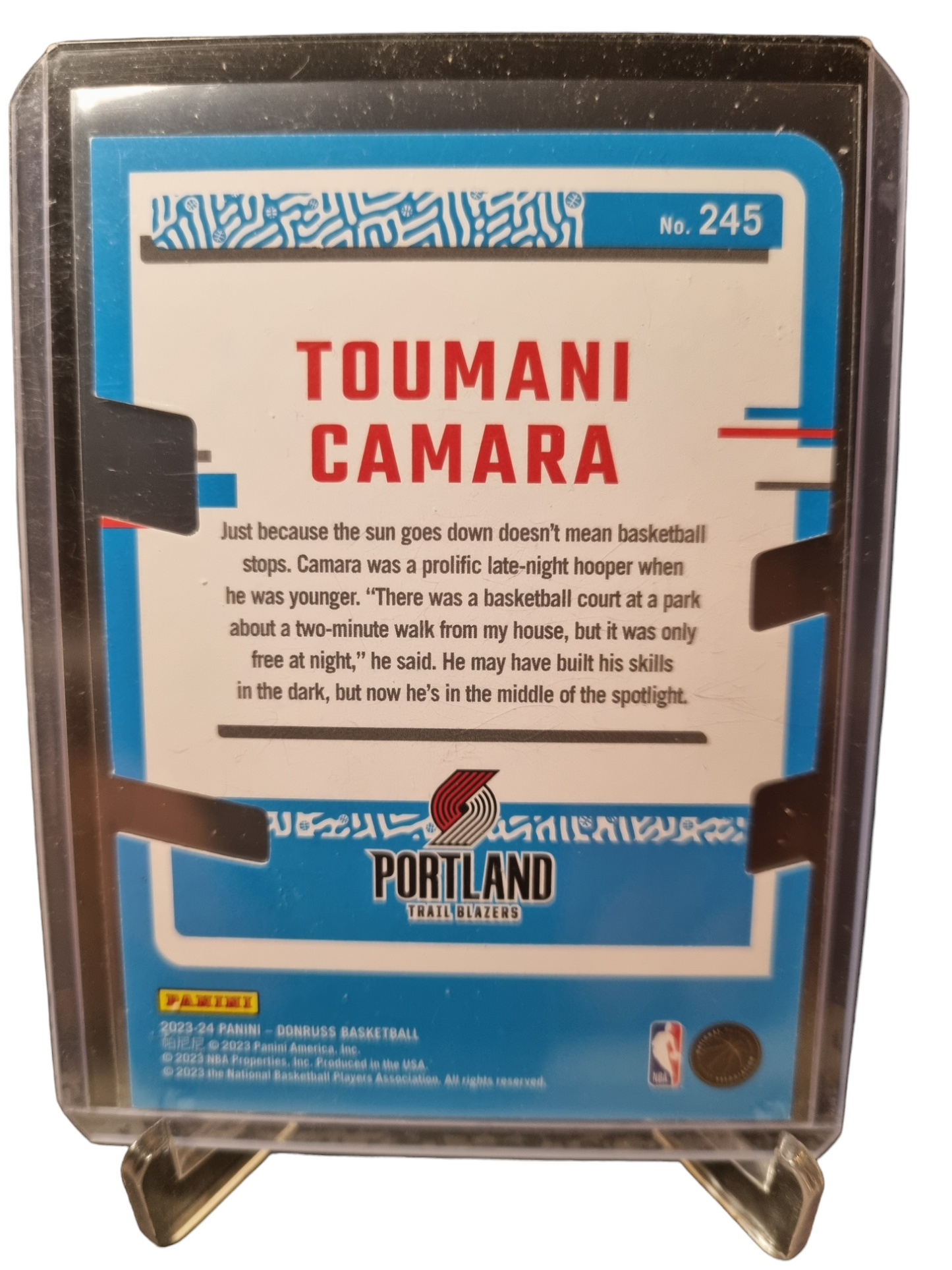 2023-24 Panini Donruss #245 Toumani Camara Rated Rookie Silver Holo Die Cut 71/75