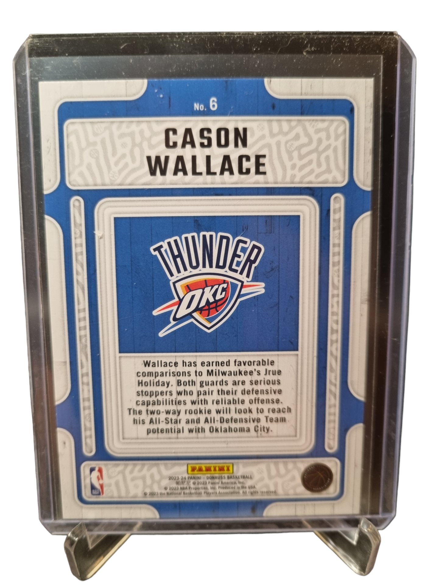 2023-24 Panini Donruss #6 Cason Wallace Rookie Card Hardwood Masters Gold Press Proof