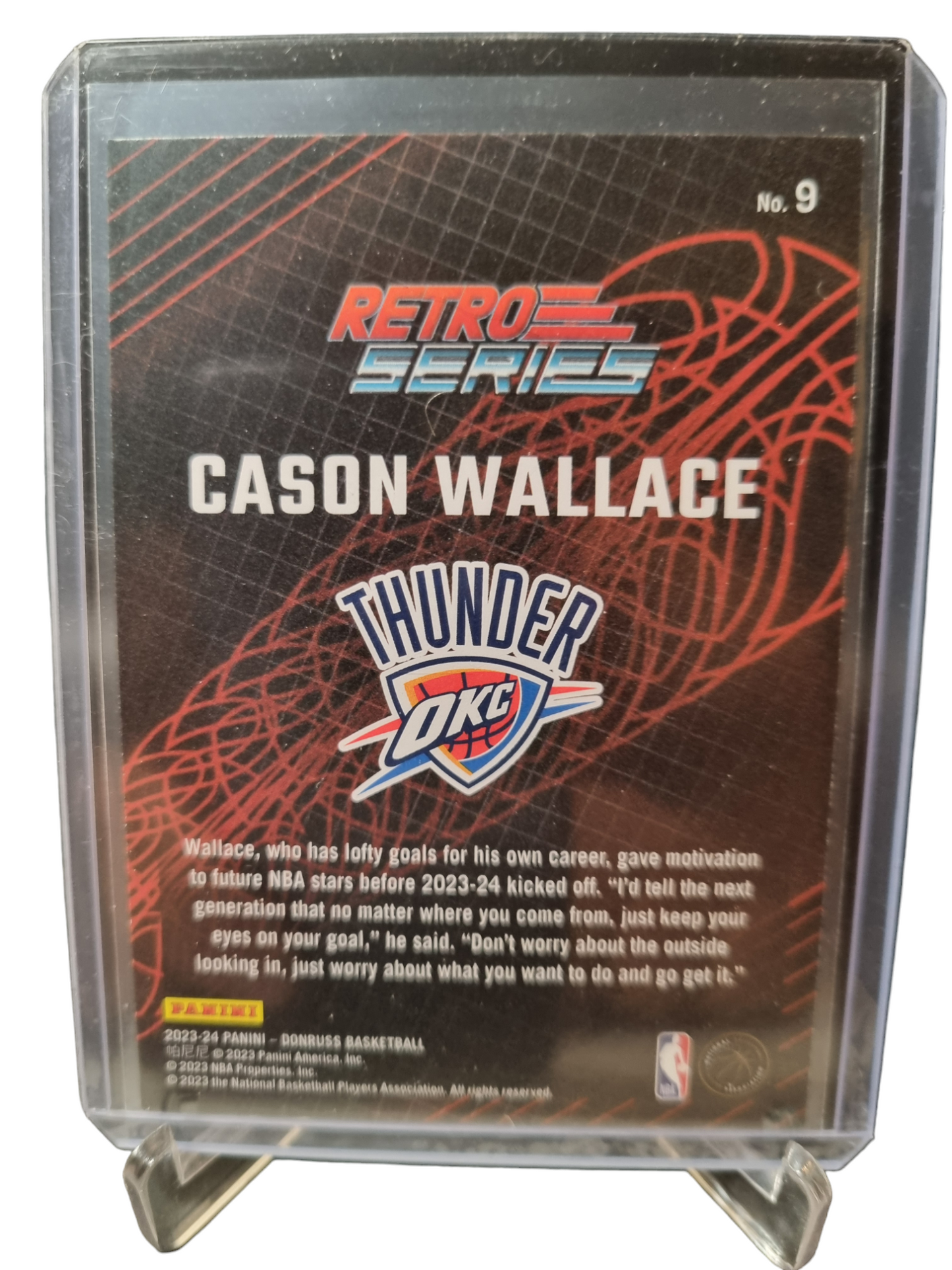 2023-24 Panini Donruss #9 Cason Wallace Rookie Card Retro Series Gold Press Proof