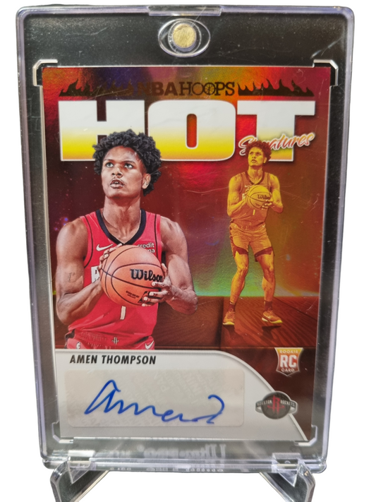 2023-24 Hoops #HSR-AH Amen Thompson Rookie Card Hot Signatures Autograph
