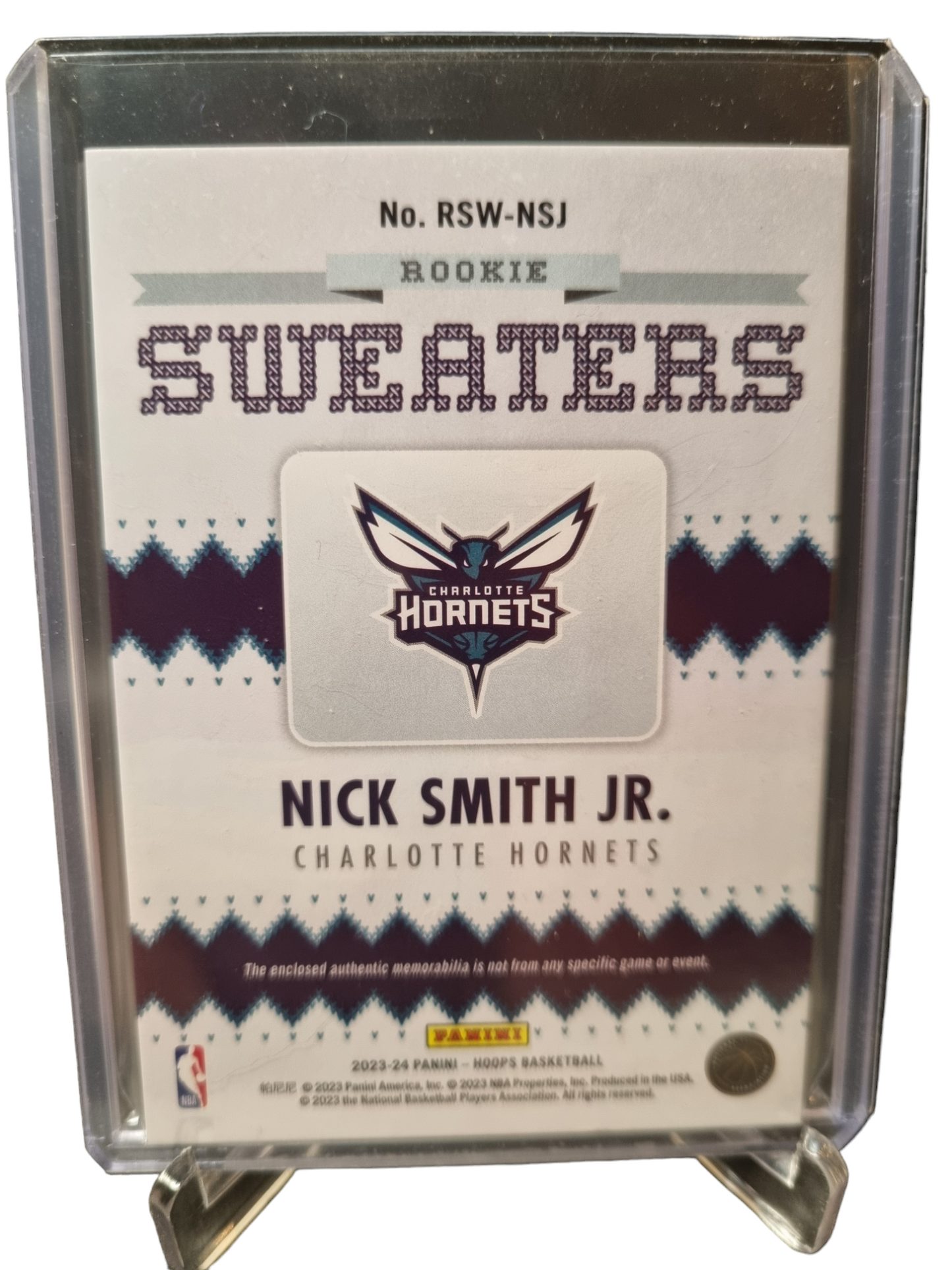 2023-24 Panini Hoops Winter #RSW-NSJ Nick Smith JR Rookie Card Rookie Sweaters