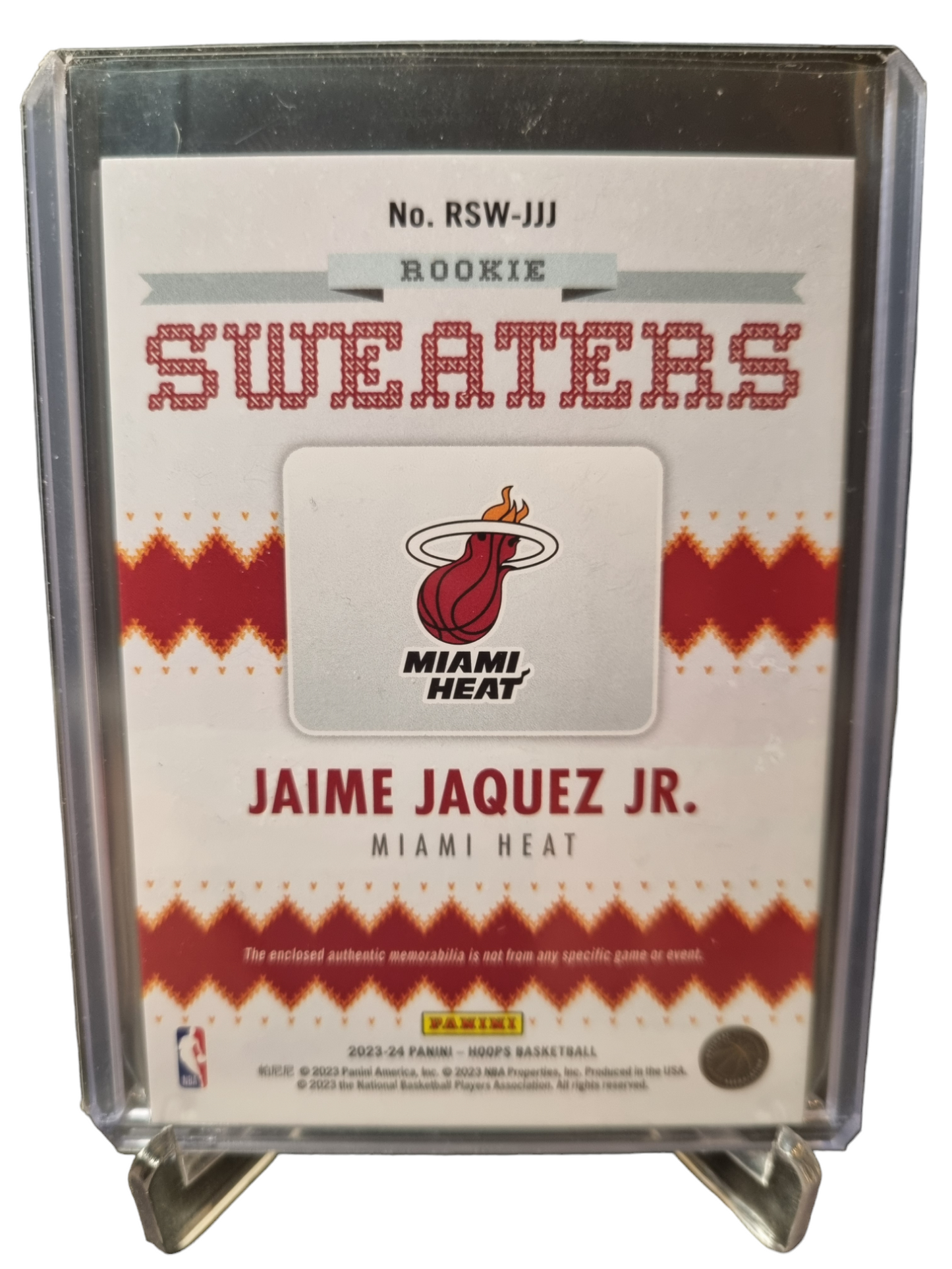 2023-24 Panini Hoops Winter #RSW-JJJ Jamie Jaquez JR Rookie Card Rookie Sweaters