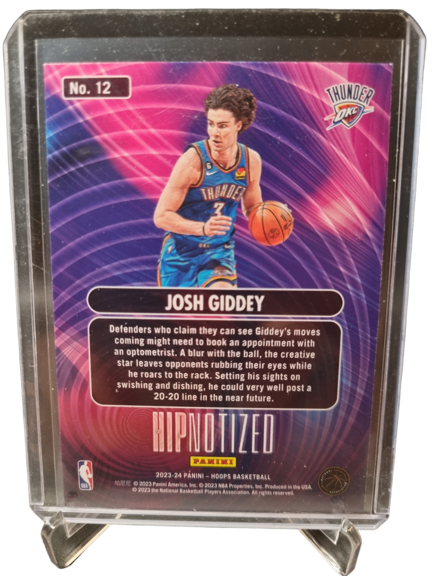 2023-24 Panini Hoops #12 Josh Giddey Hipnotized Holo