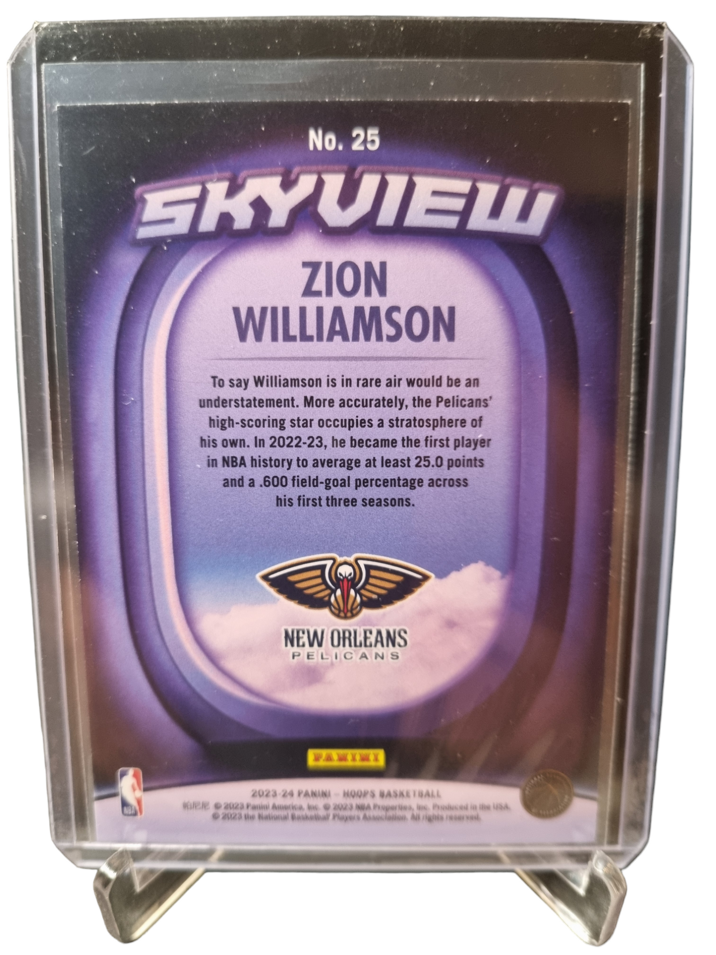 2023-24 Panini Hoops Winter #25 Zion Williamson Skyview