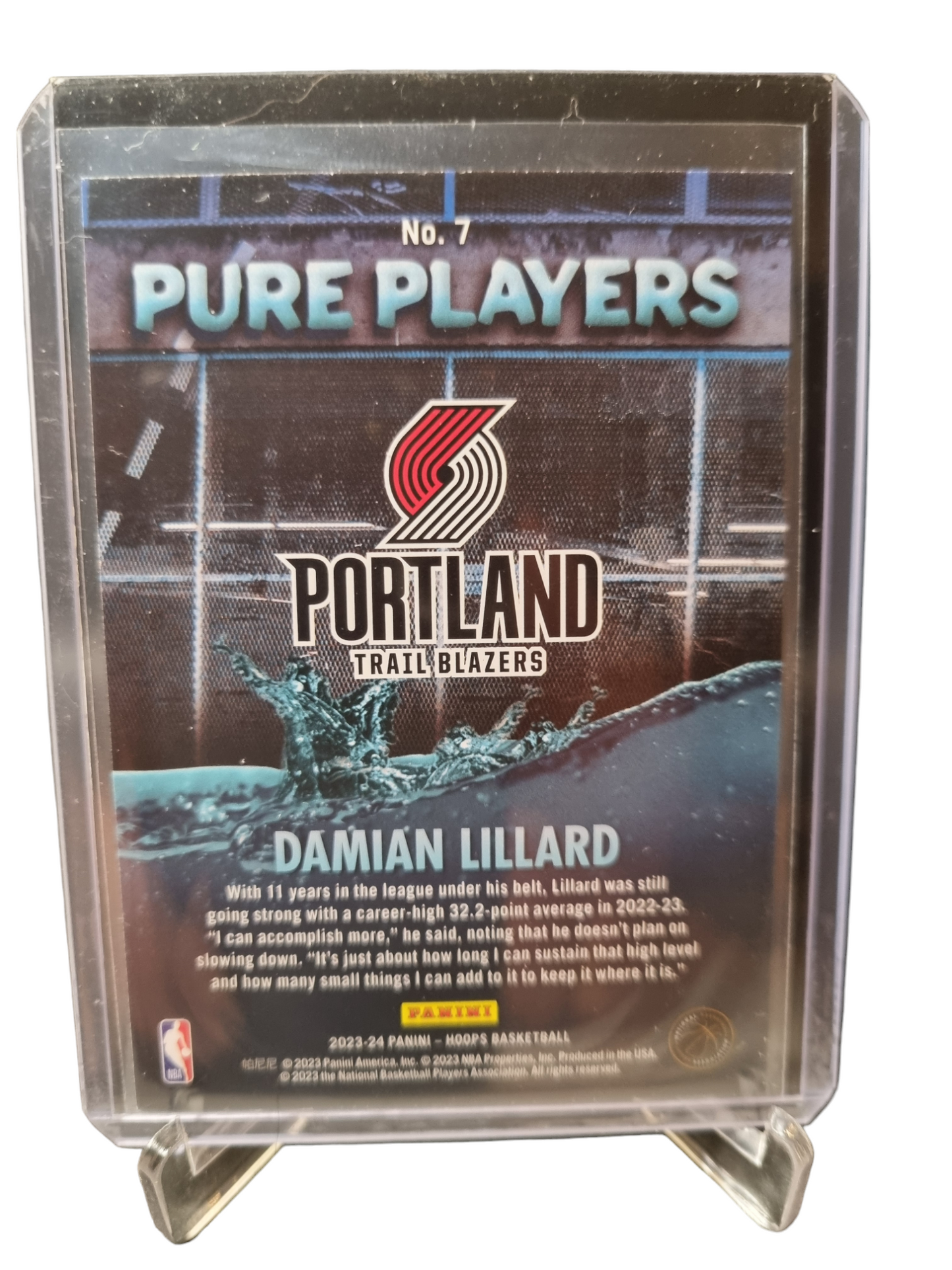 2023-24 Panini Hoops Winter #7 Damian Lillard Pure Players