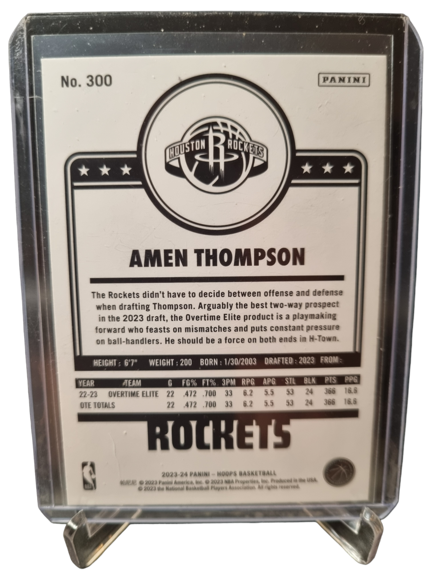 2023-24 Hoops Winter #300 Amen Thompson Rookie Card