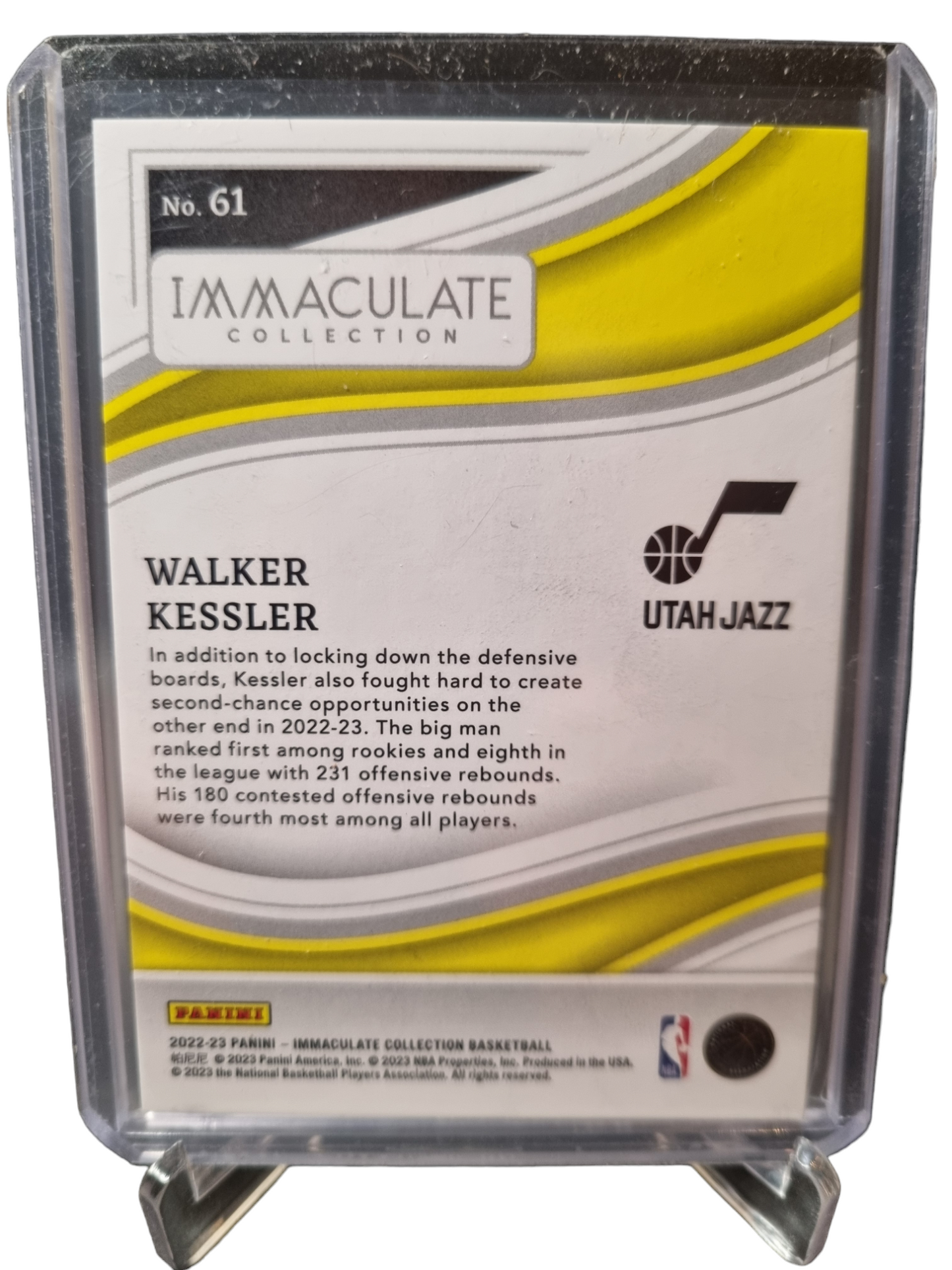 2022-23 Panini Immaculate #61 Walker Kessler Rookie Card 83/99