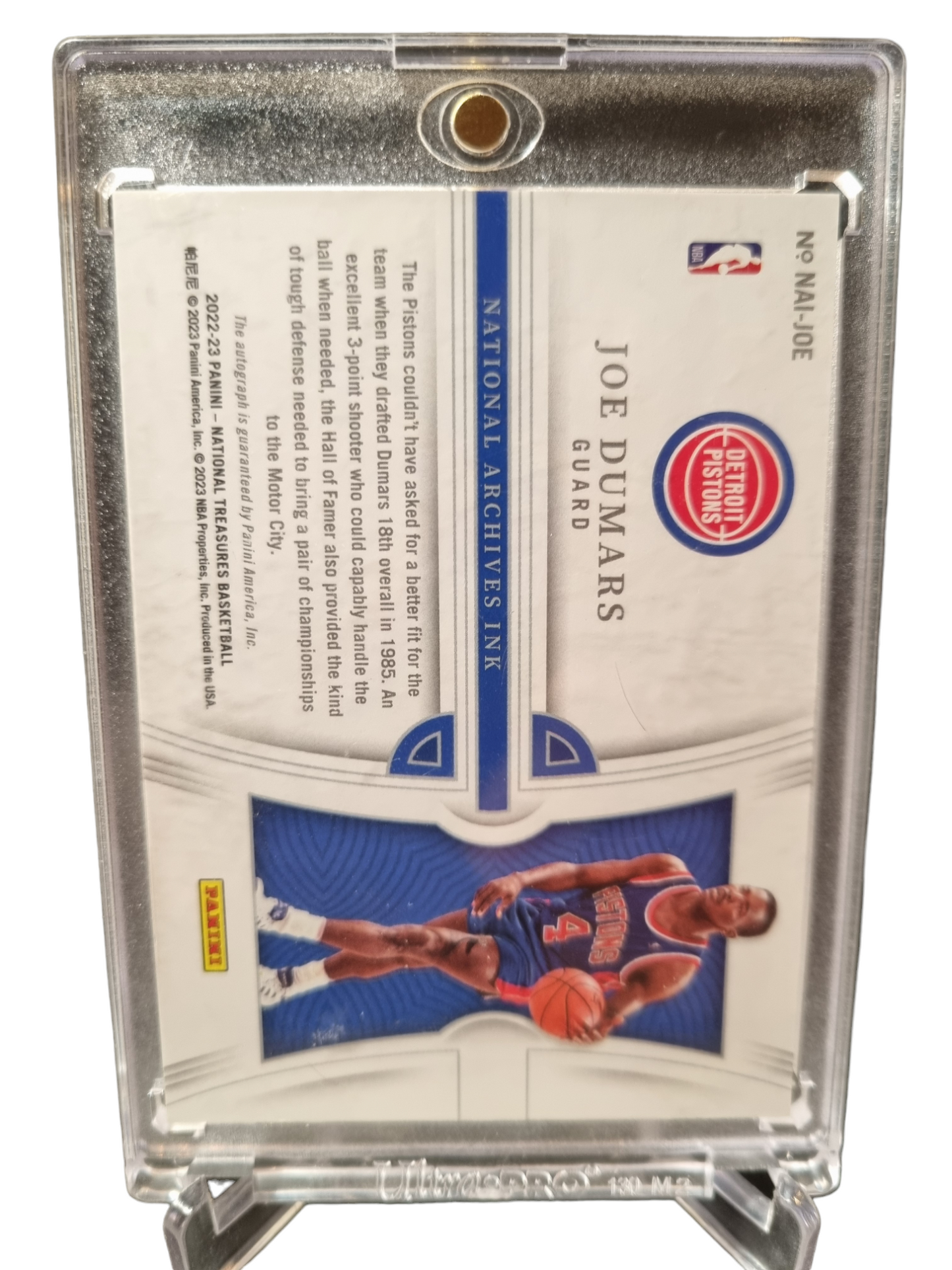 2022-23 Panini Immaculate #NAI-JOE Joe Dumars On Card Autograph 64/99