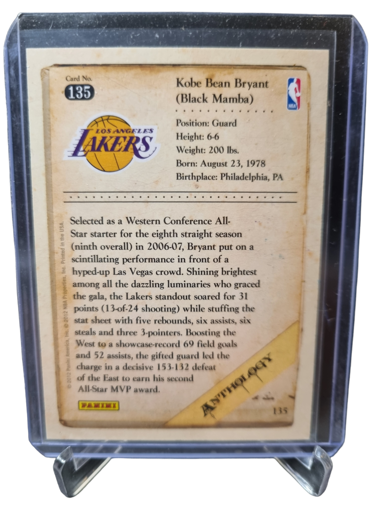 2012 Panini #135 Kobe Bryant Anthology