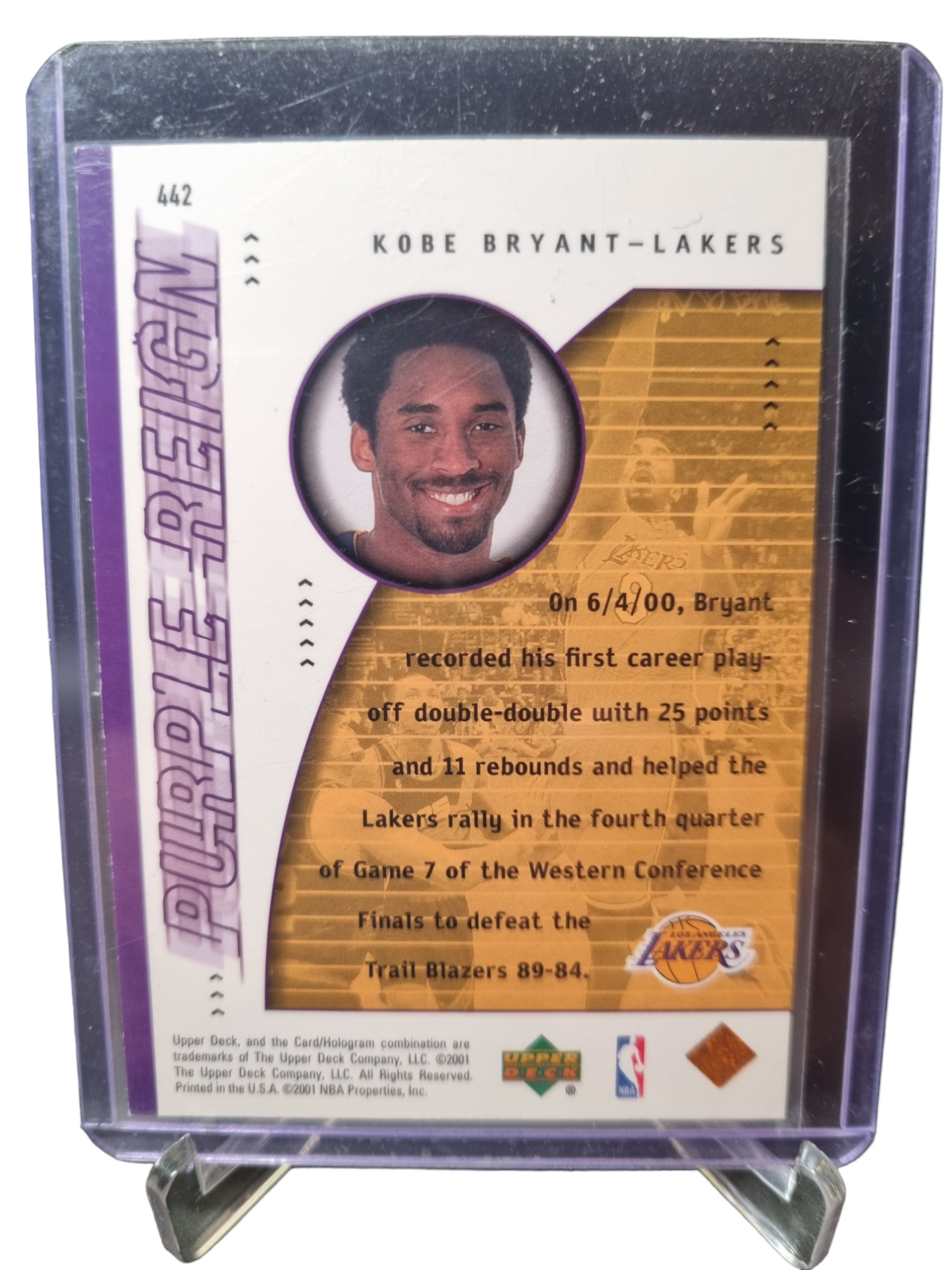 2001 Upper Deck #442 Kobe Bryant Purple Reign