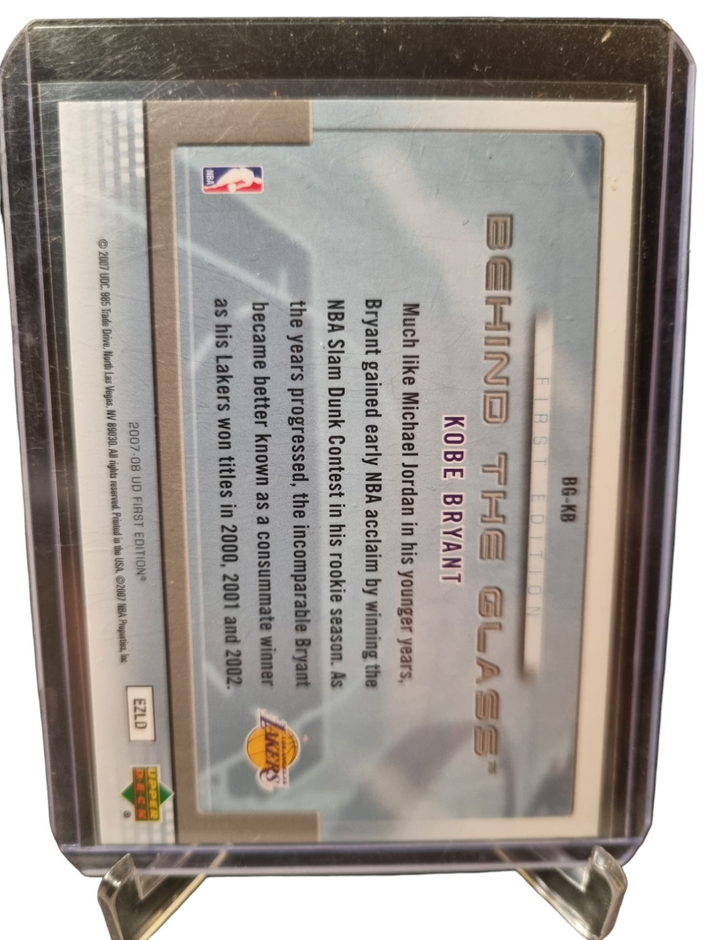 2007-08 Upper Deck #BG-KB Kobe Bryant Behind The Glass