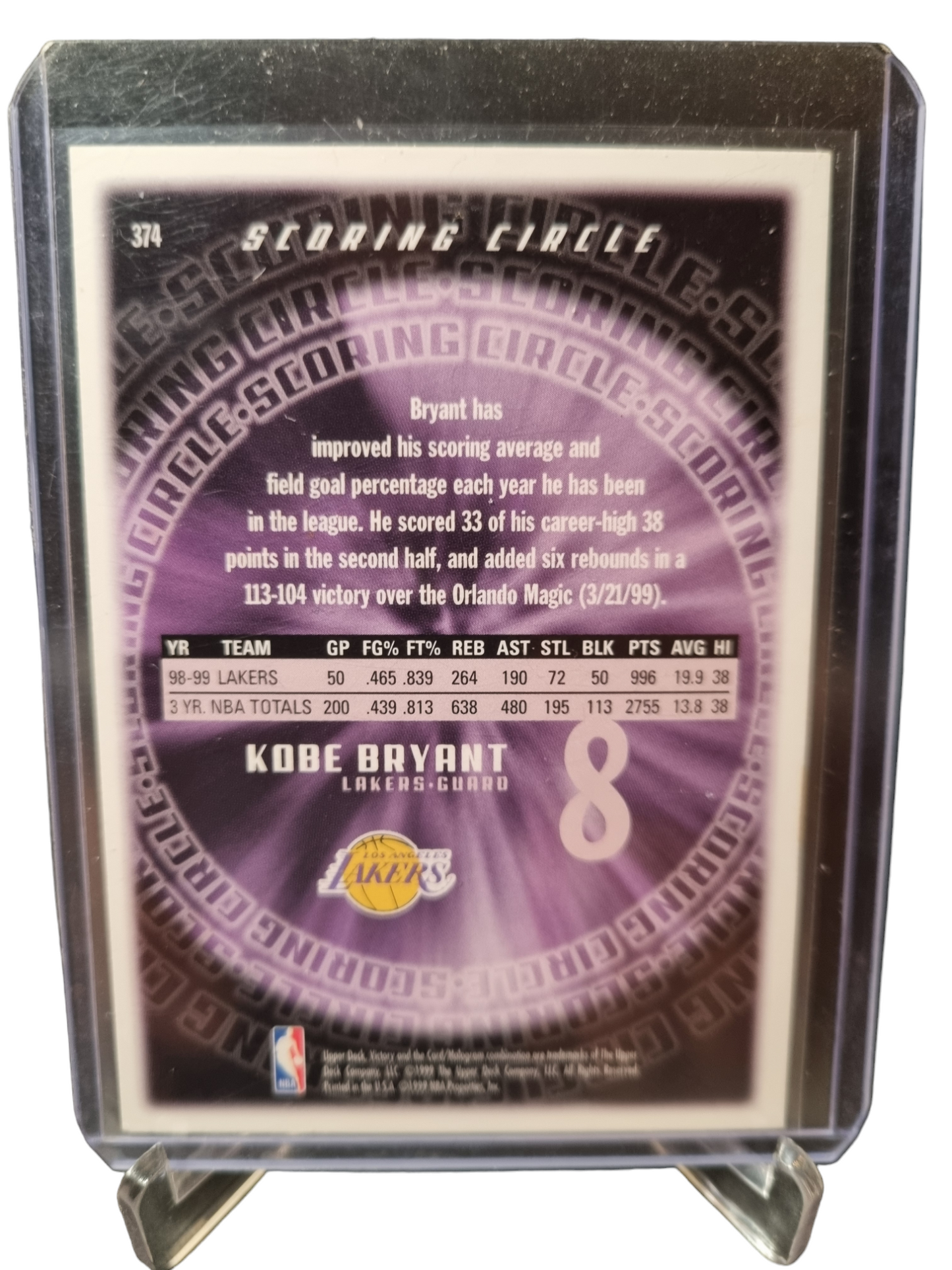 1999 Upper Deck #374 Kobe Bryant Scoring Circle
